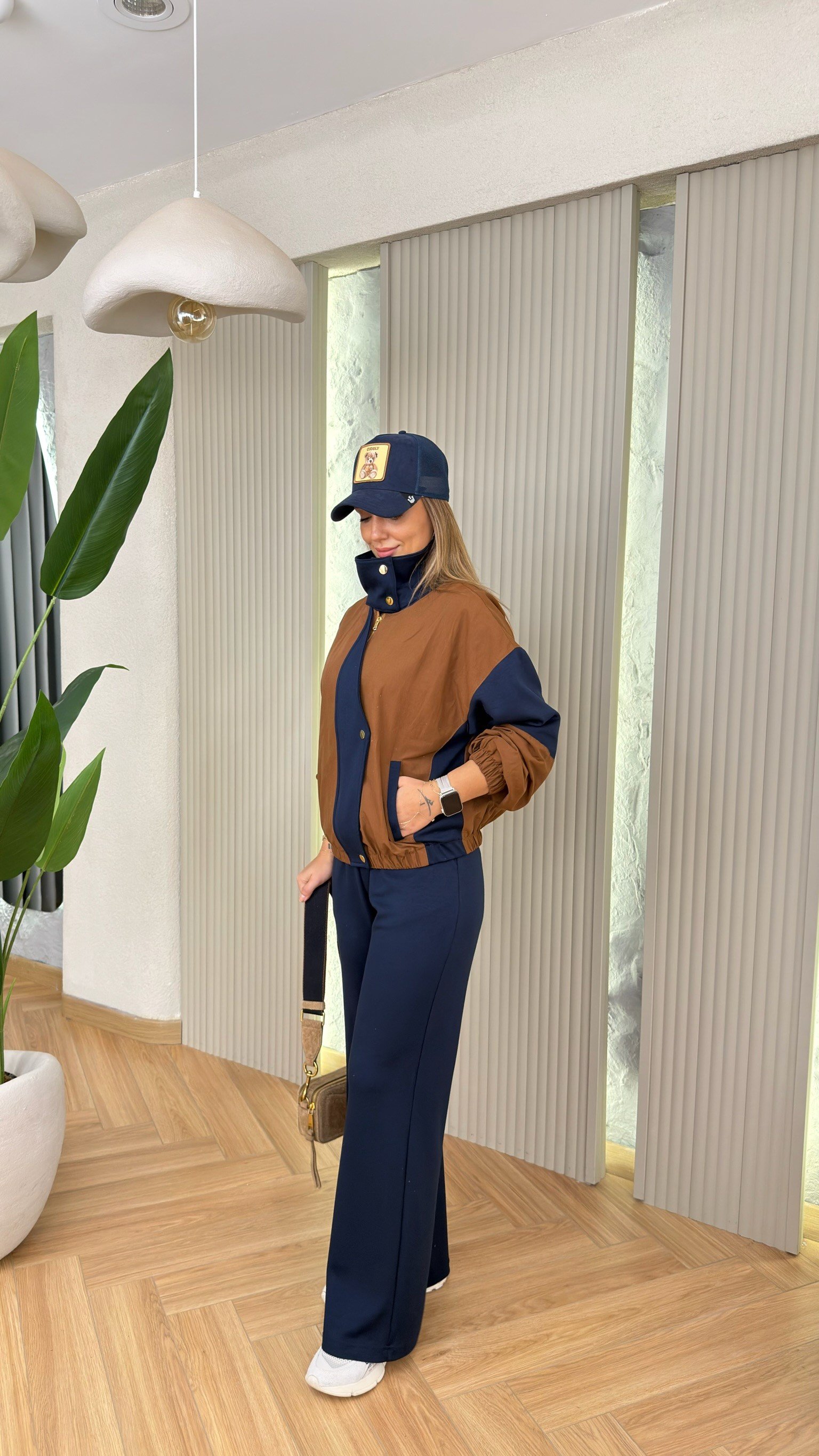 Kahve Lacivert Renk Geçişli Astarlı Ceket Pantolon Takım