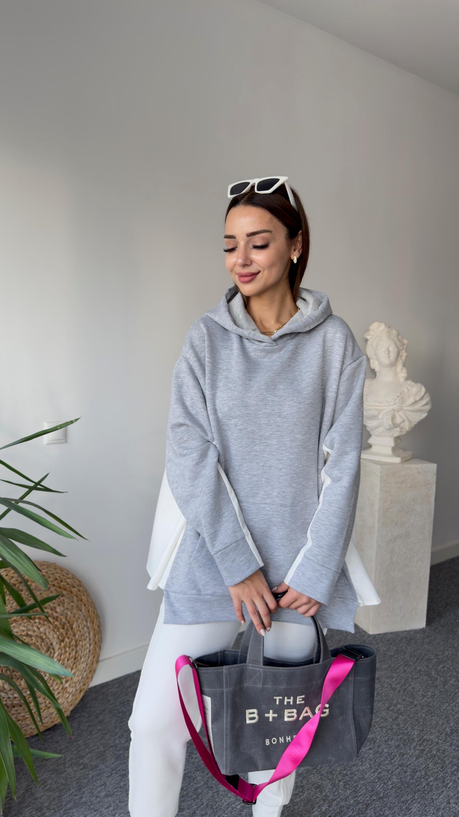 Zra Model Gri Şardonlu Sweatshirt
