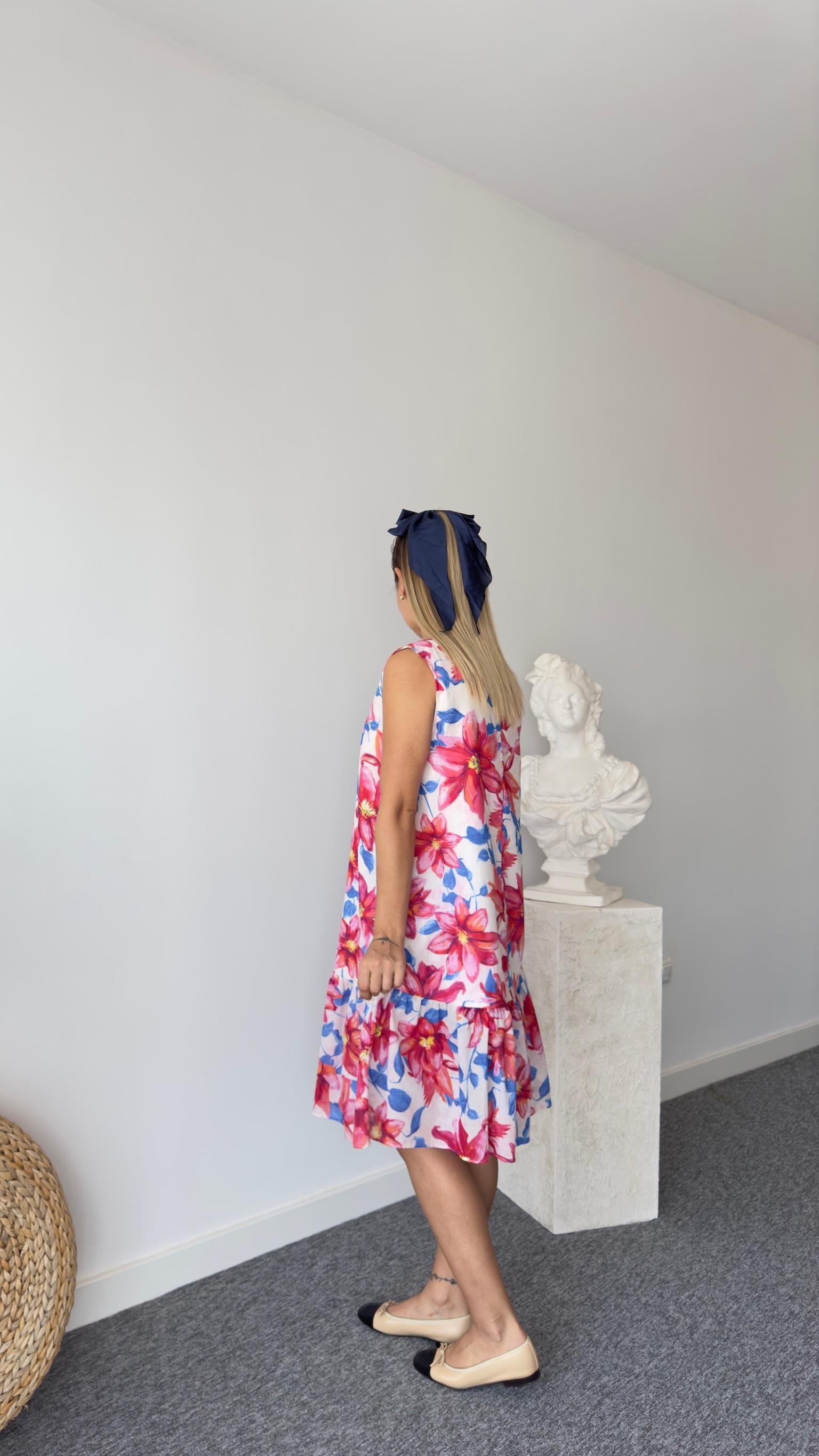 Carlin Çiçek Desenli Kolsuz Elbise 