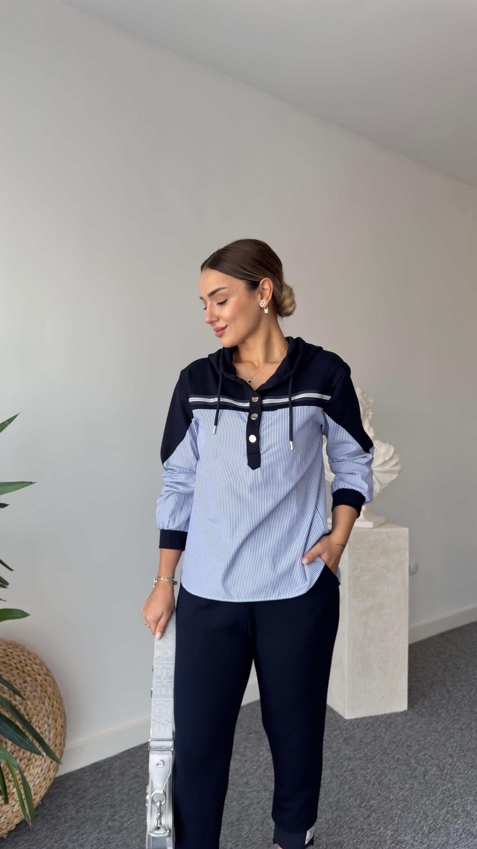Rocca Gömlek Garnili Düğmeli Modal Sweat