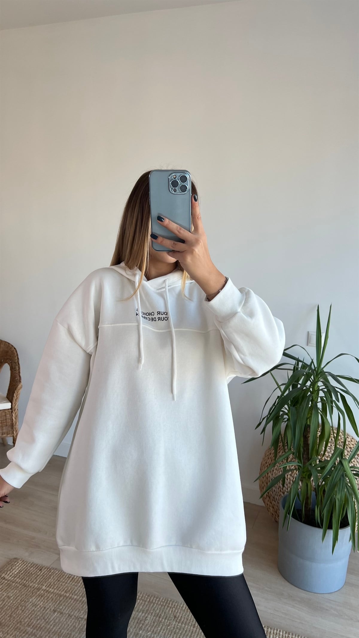 Sırtı Destıny Yazı Detaylı Ekru Sweat