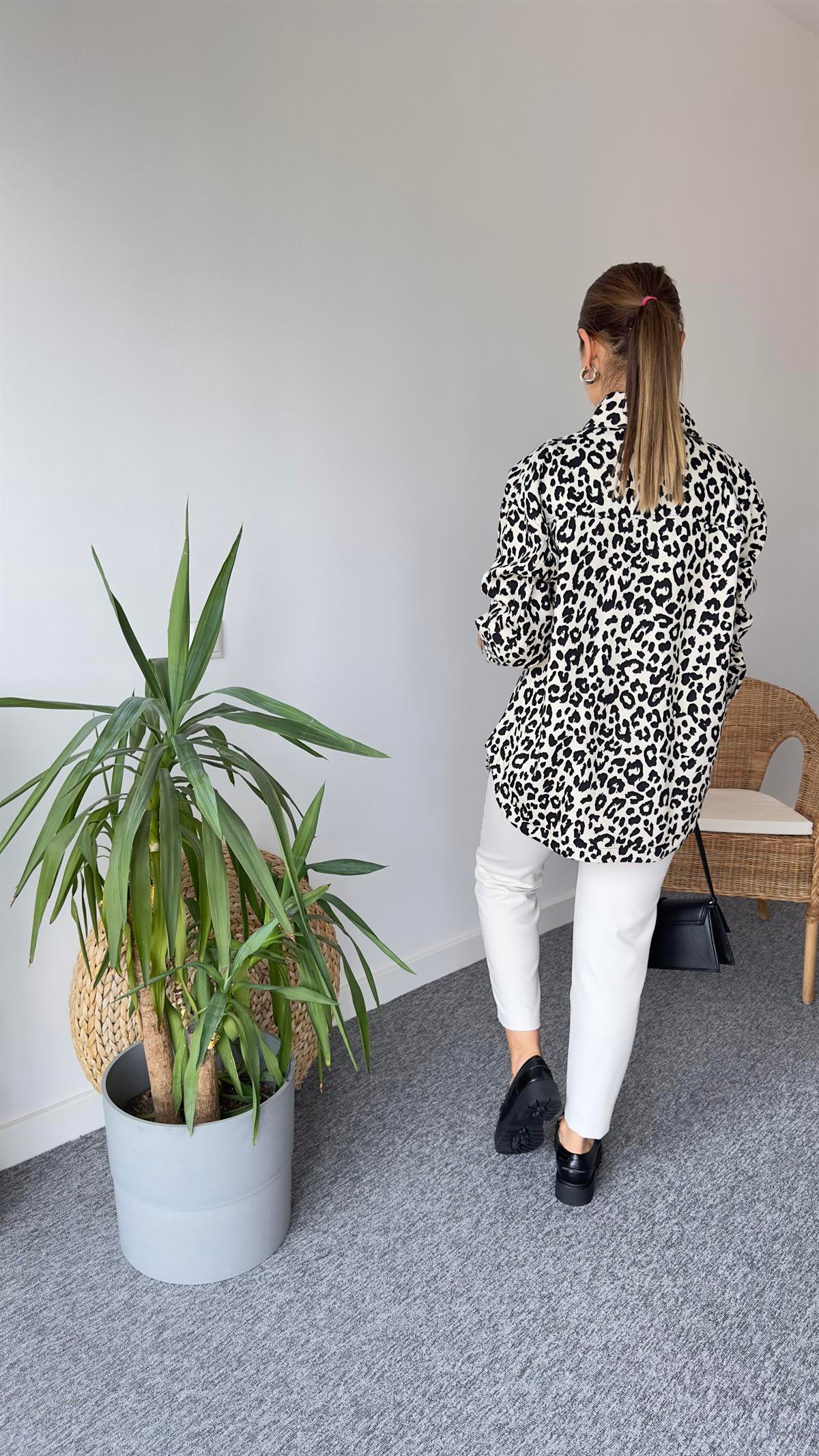 Keny Leopar Desen Gabardin Ceket