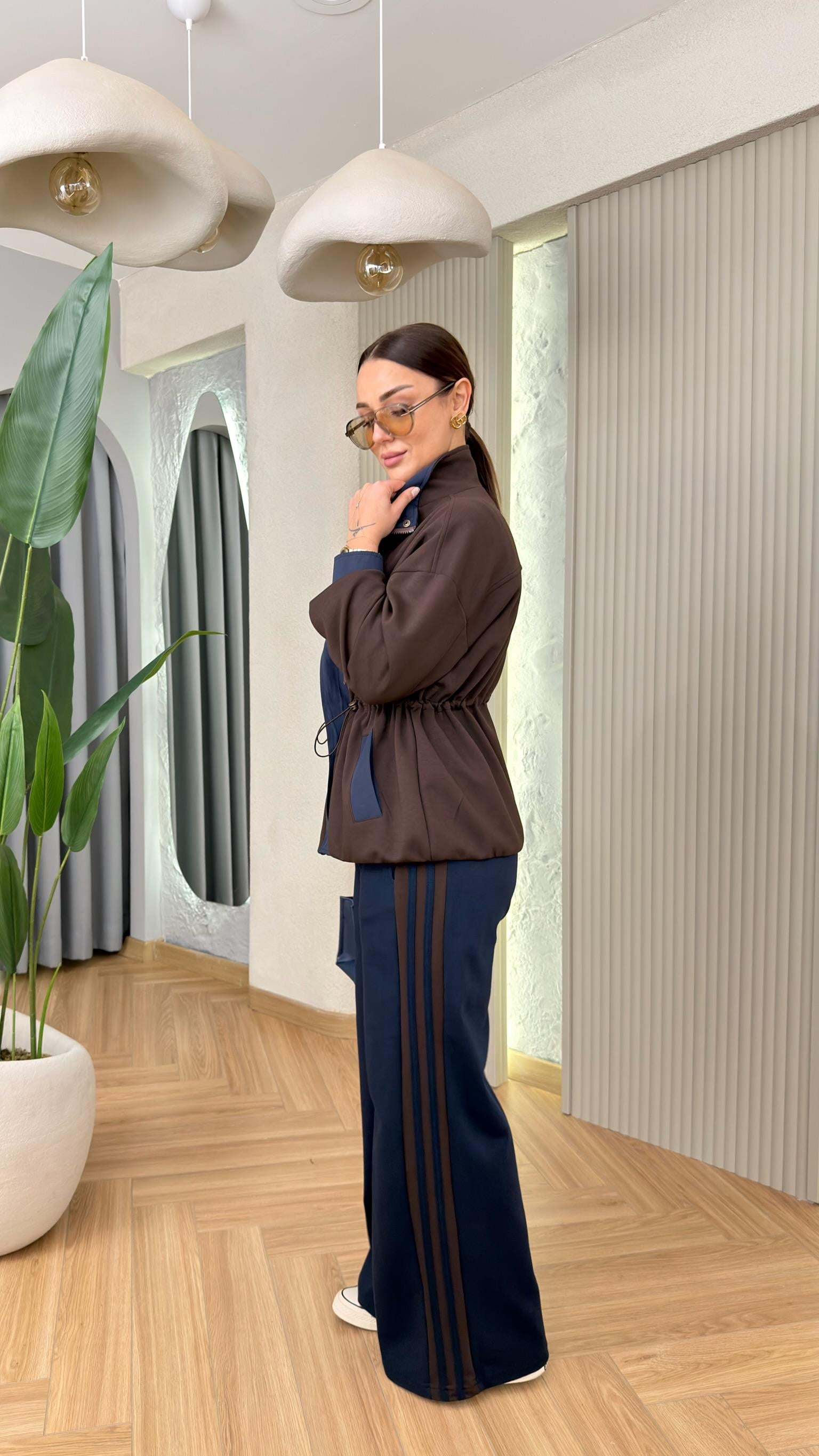 Kahve Pigo Astarlı Ceket Pantolon Modal Takım