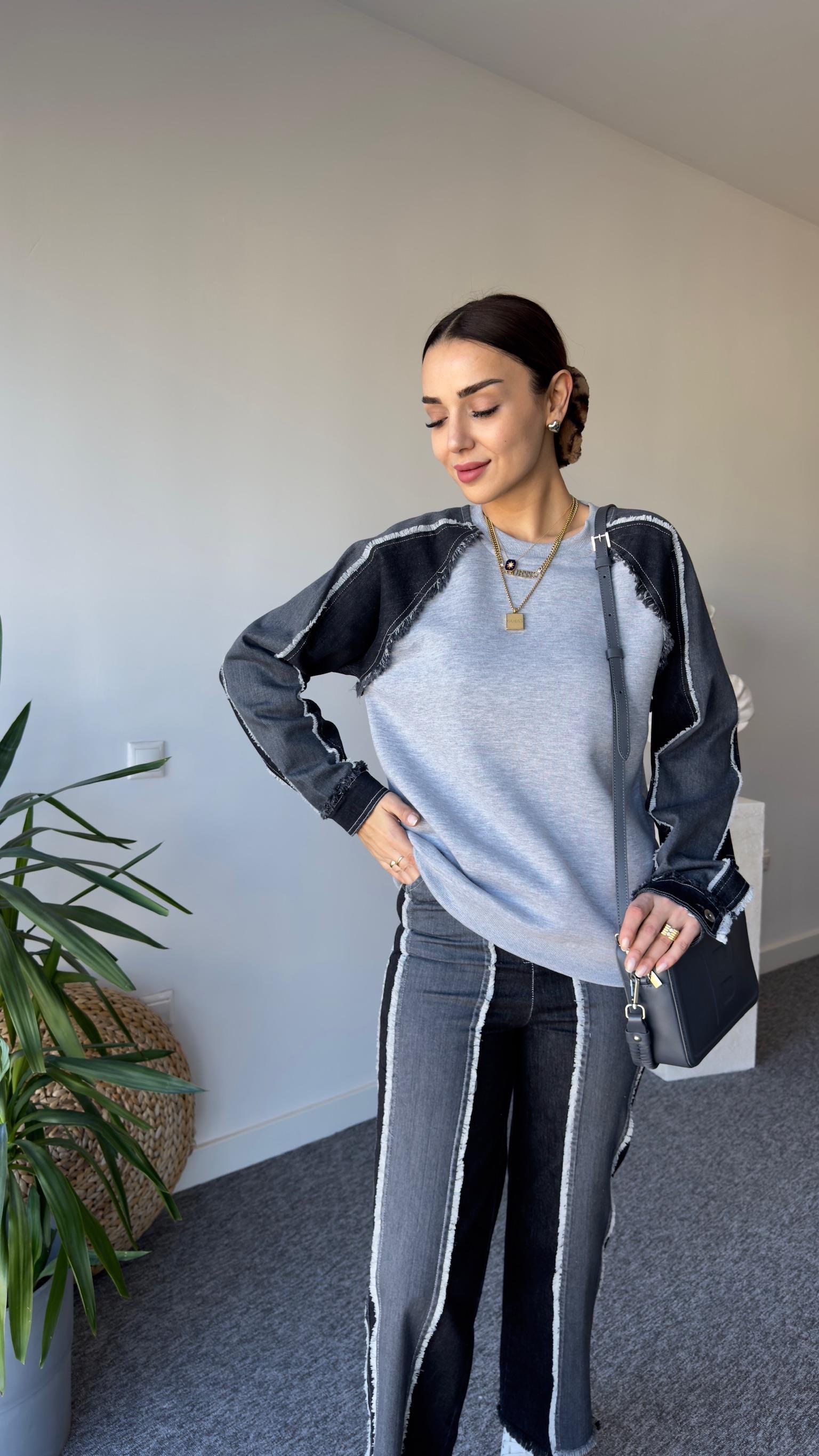 Monde Kot Garnili Gri Sweat Takım