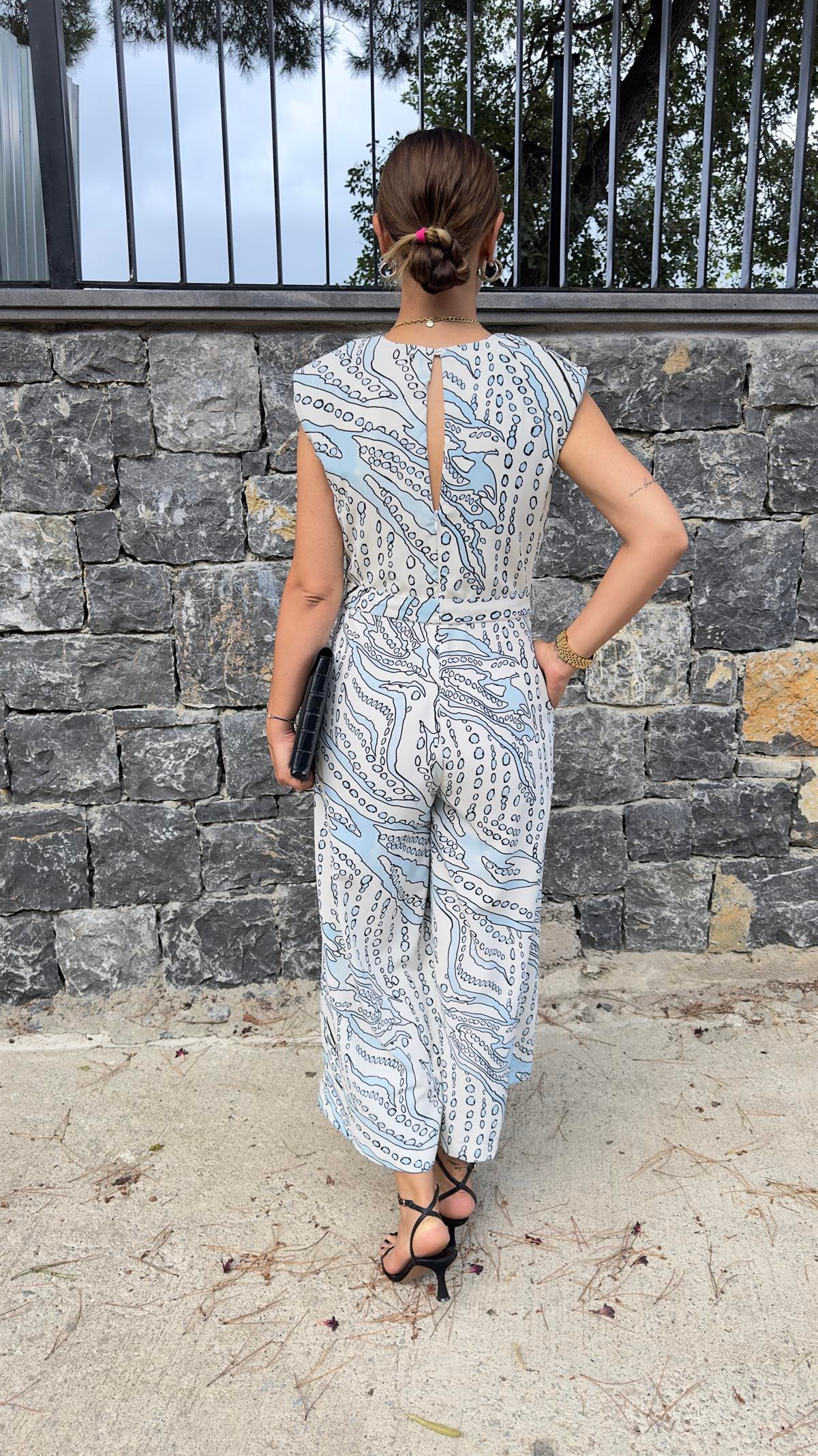 Massi Model Desenli Kuşaklı Tulum