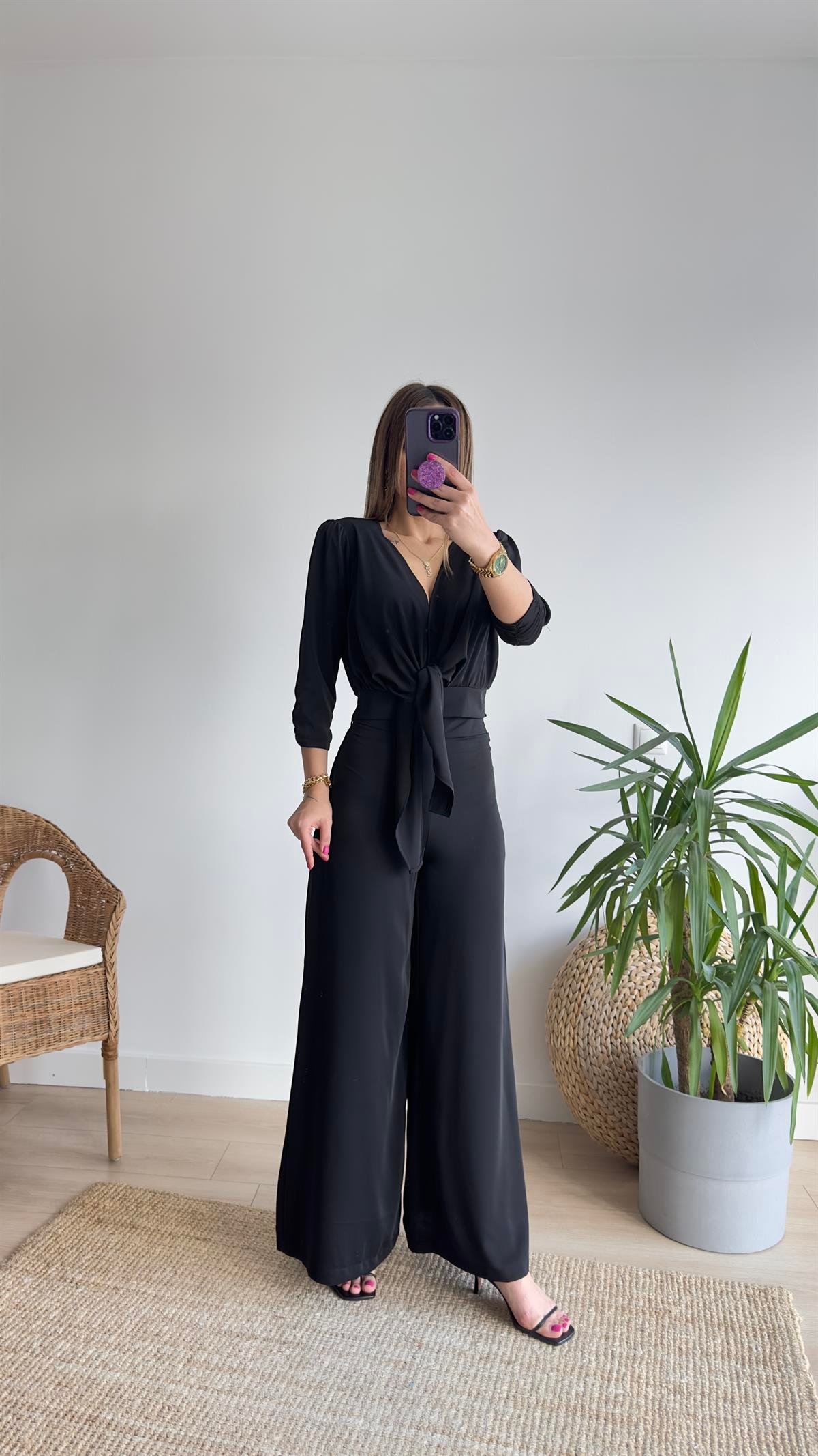 Roma Saten Bluz Pantolon Takım