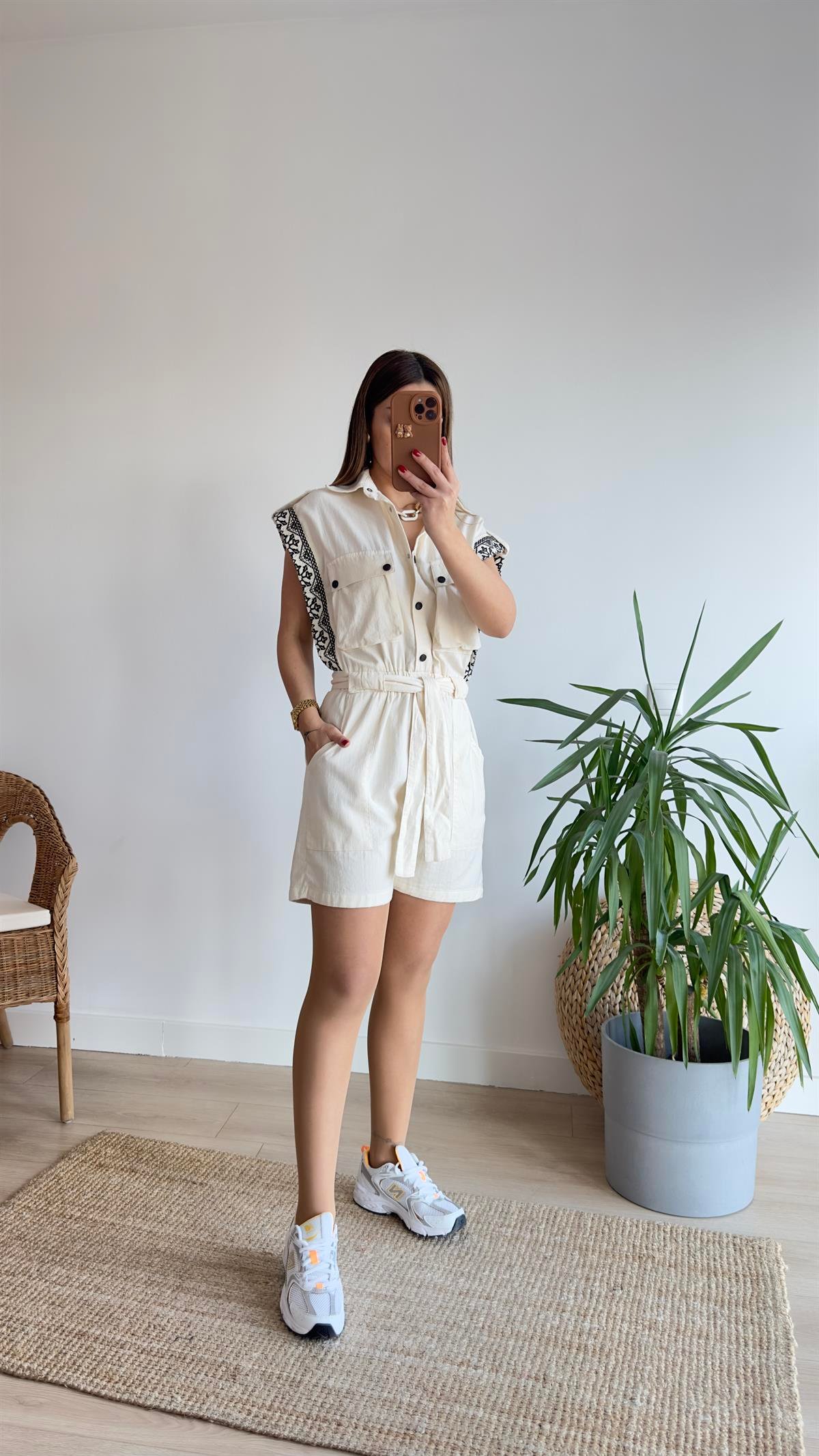 Diana Nakış Detay Tasarım Şort Tulum