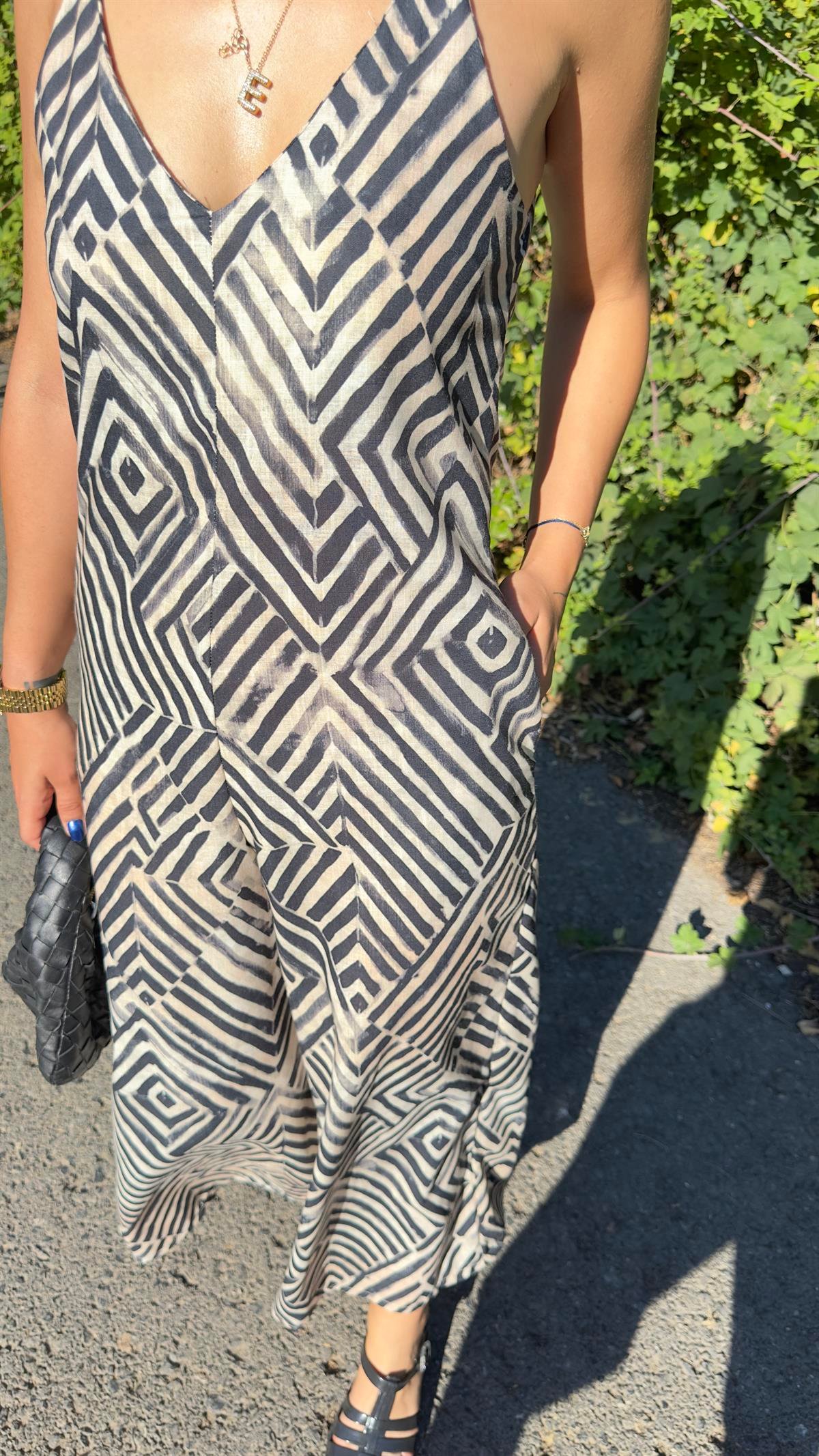 Çizgi Desenli Tulum