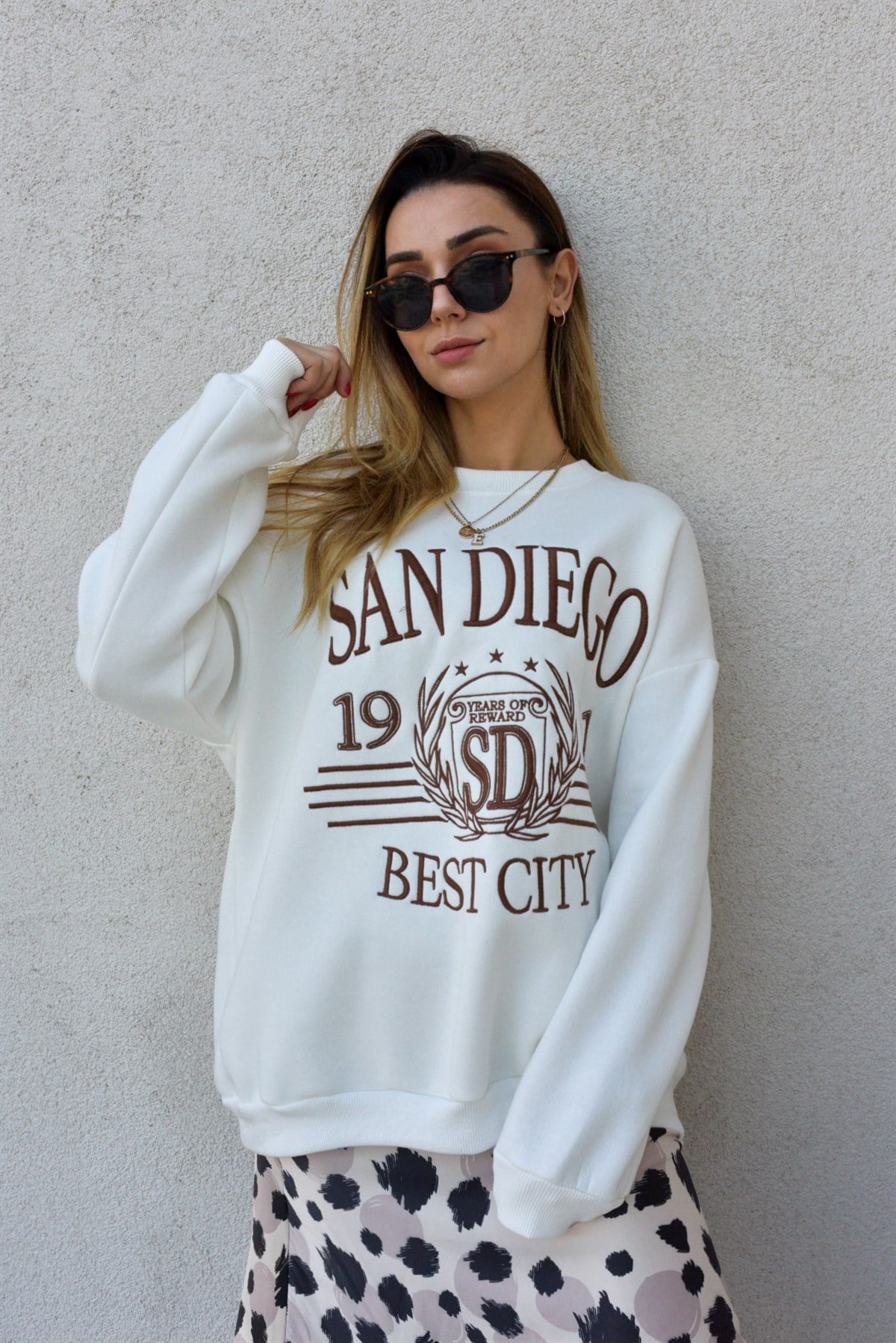San Diego Nakışlı Sweatshirt