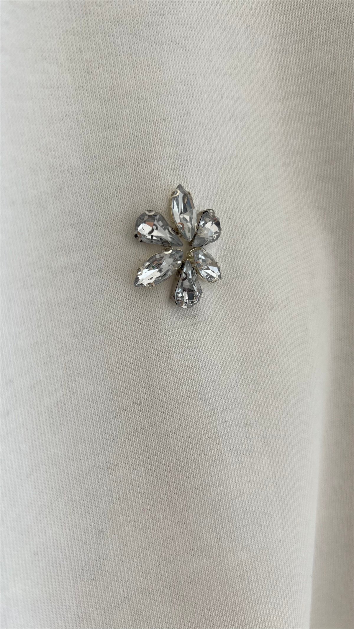 Taşlı Beyaz Sweatshirt
