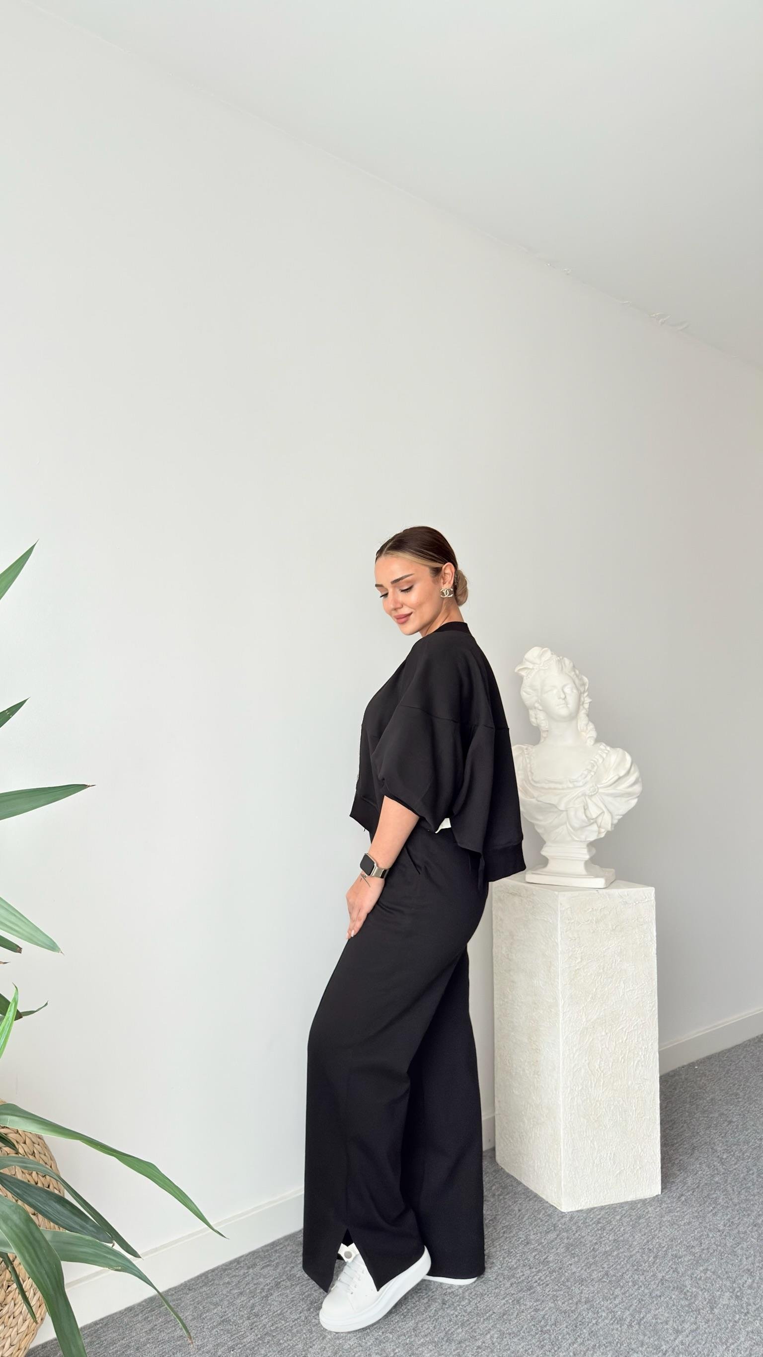 Siyah Lamela Tws Model Eşofman Takımı