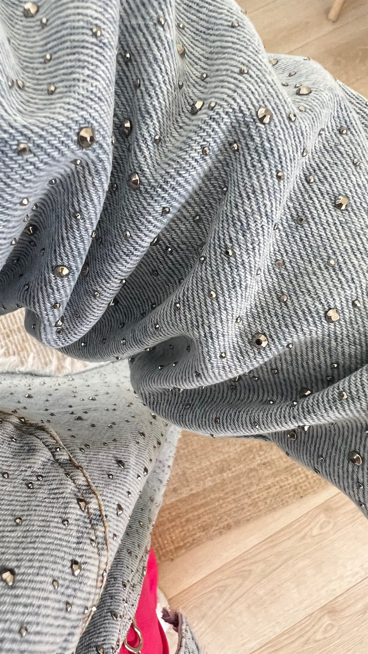 Zara Model Taş Detaylı Jean Ceket