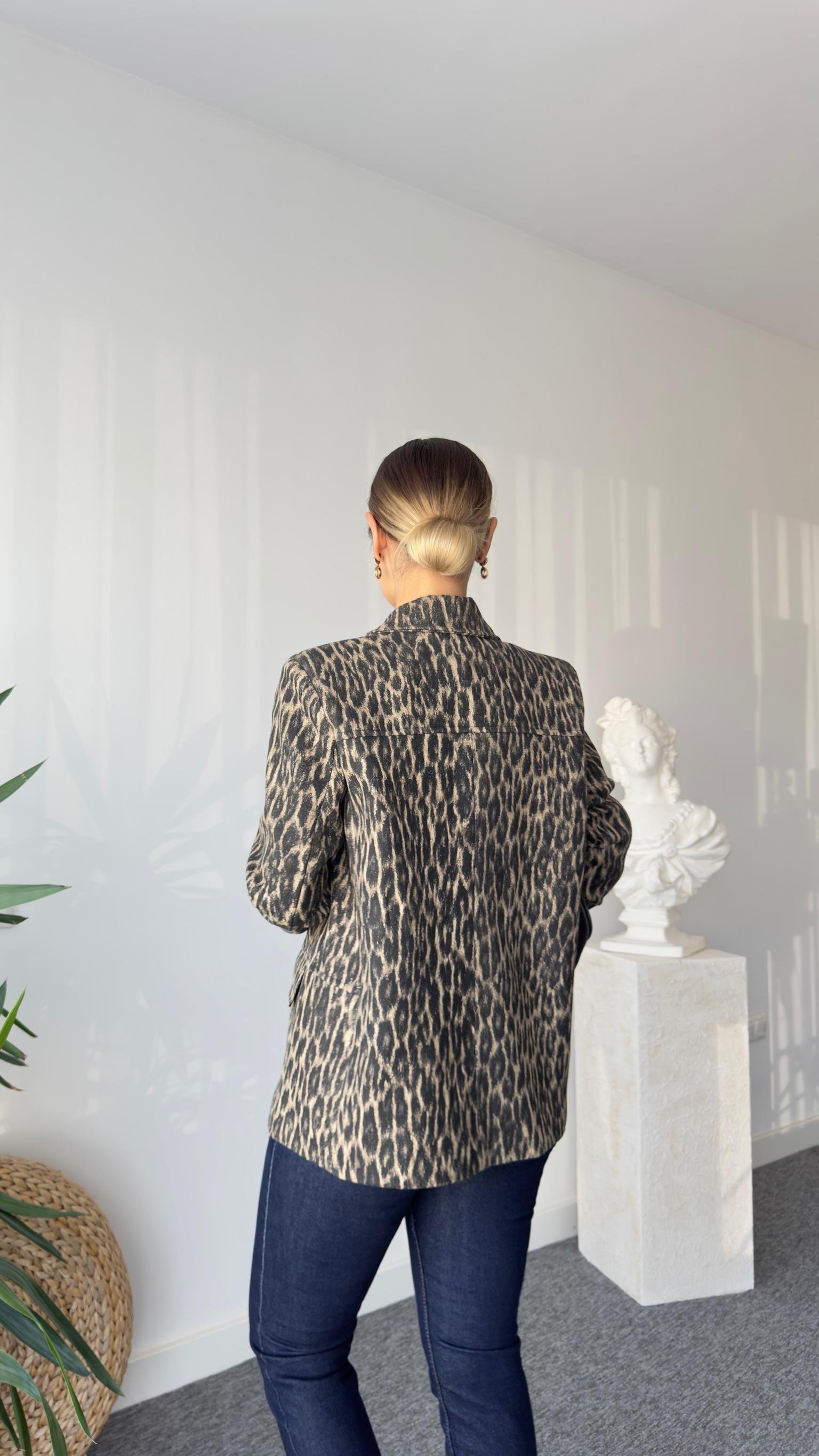 Lotia Leopar Desenli Blazer Ceket