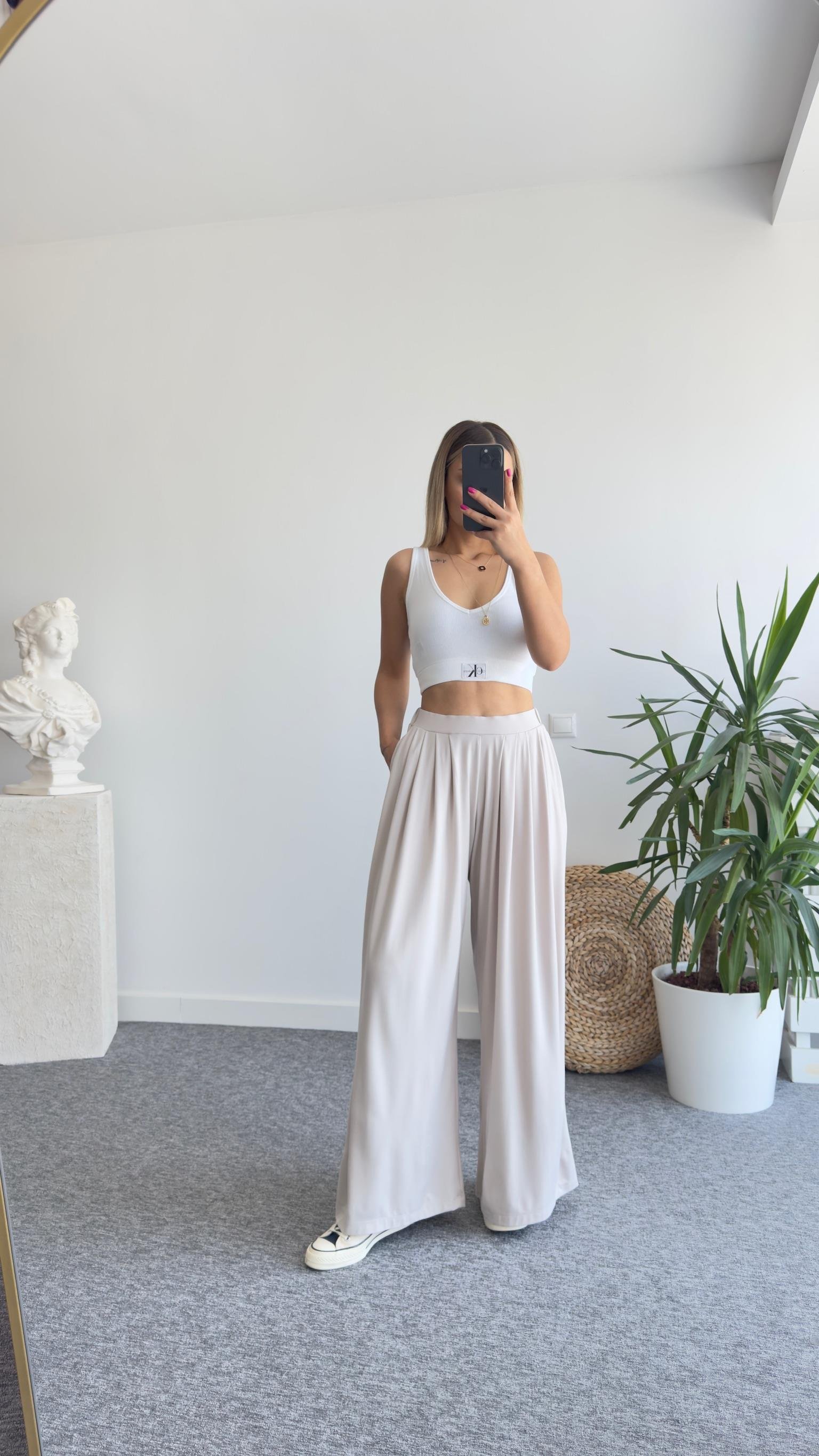 Premıum Oys Model Bej Pileli Pantolon