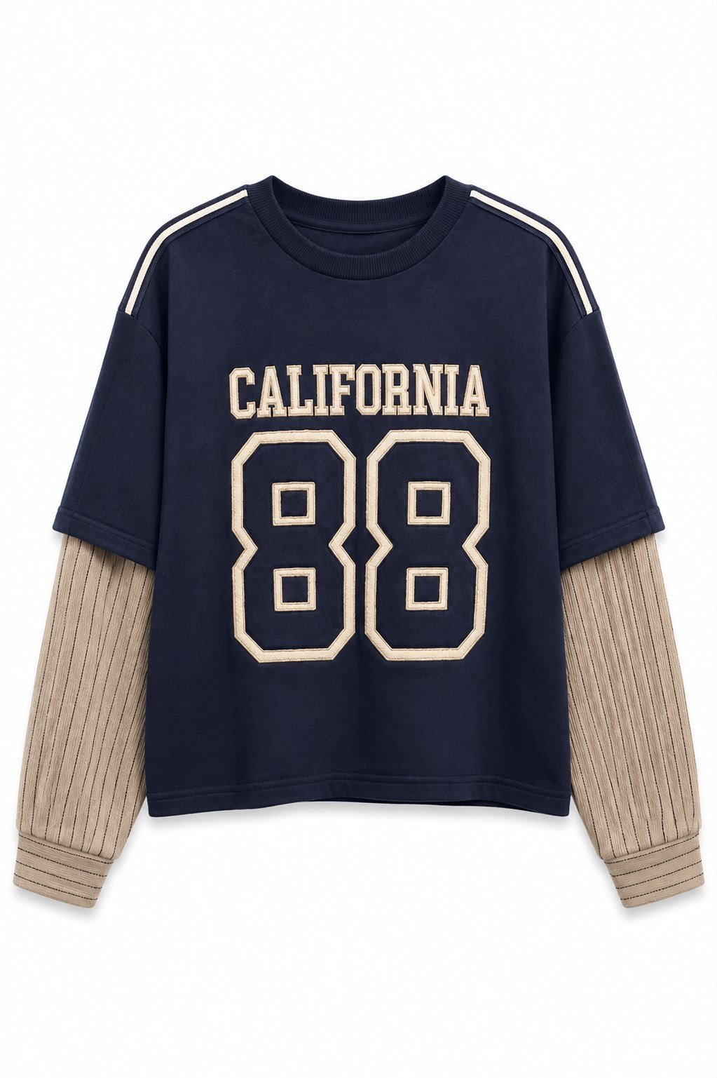 88 Nakışlı Poplin Garnili Sweatshirt