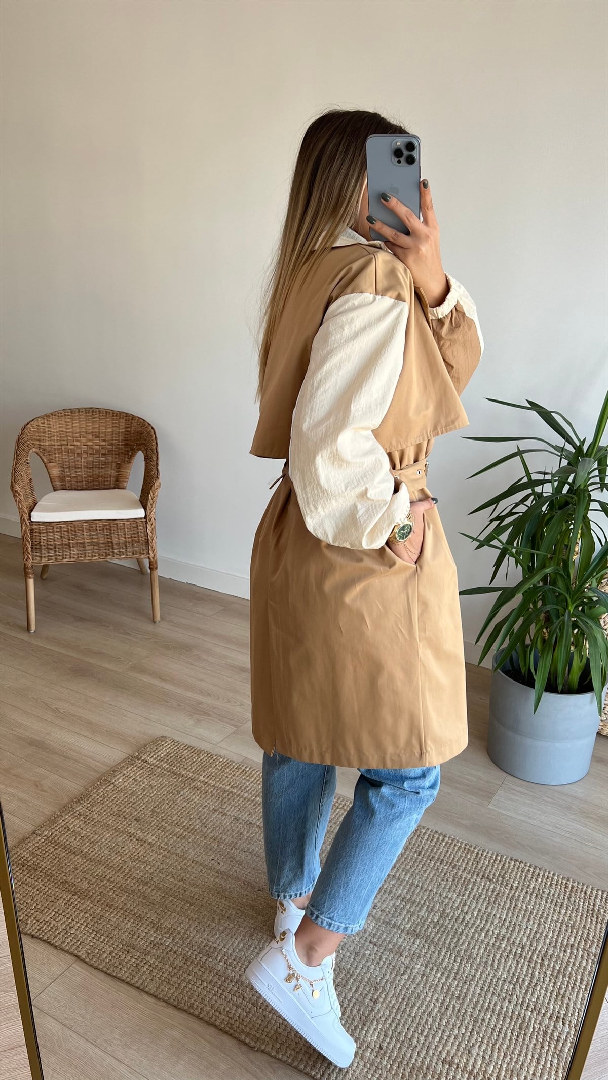 Garnili Camel Tasarım Trenchcoat