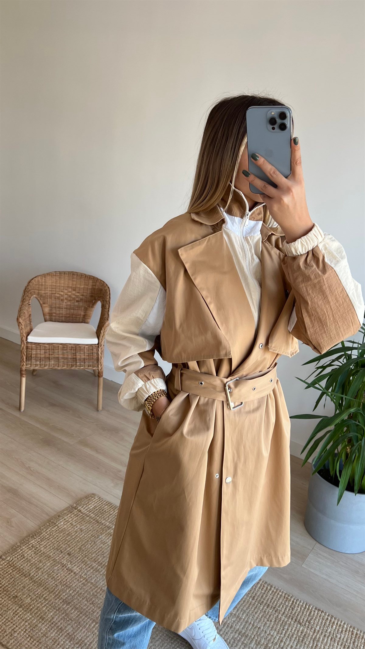 Garnili Camel Tasarım Trenchcoat