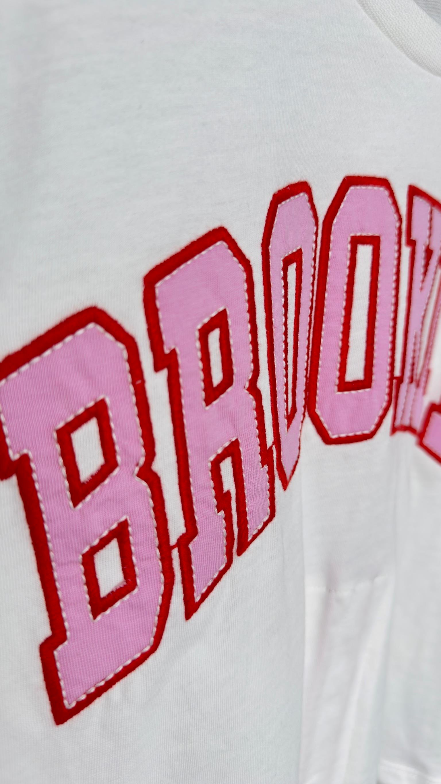 Brooklyn Yazılı Büzgülü Tshirt