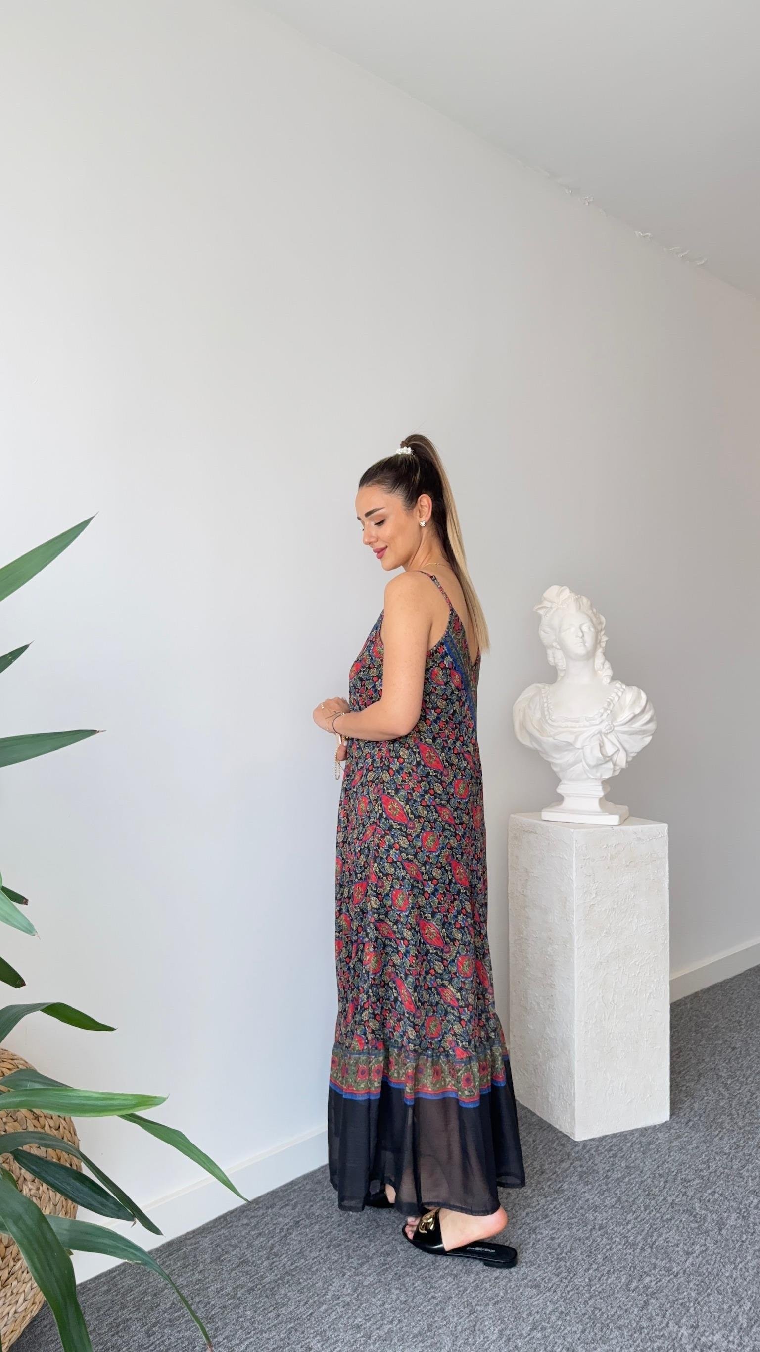 Vela Zra Model Çiçek Desenli Şifon Elbise 