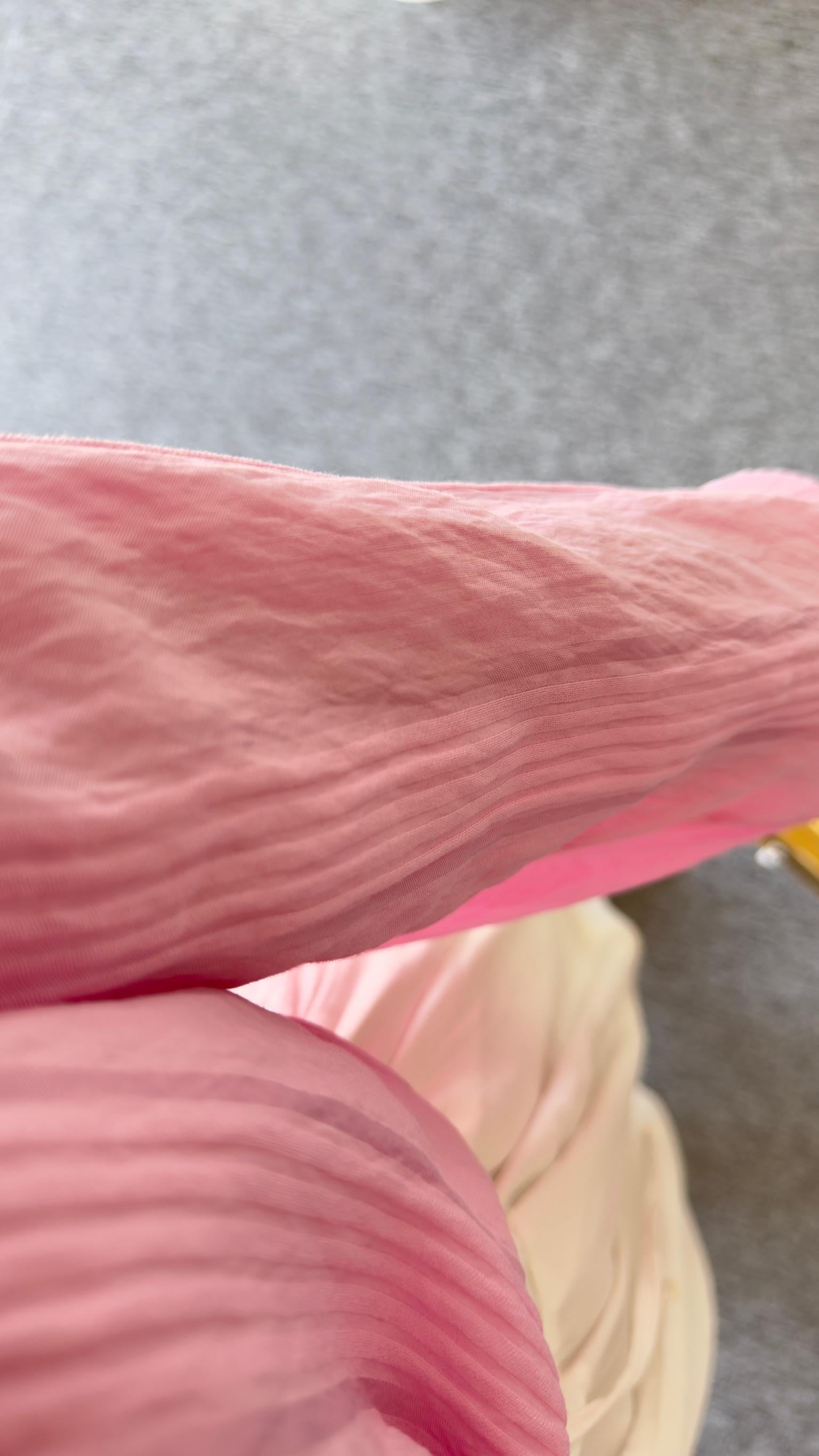 Çizgili Pembe Vual Gömlek
