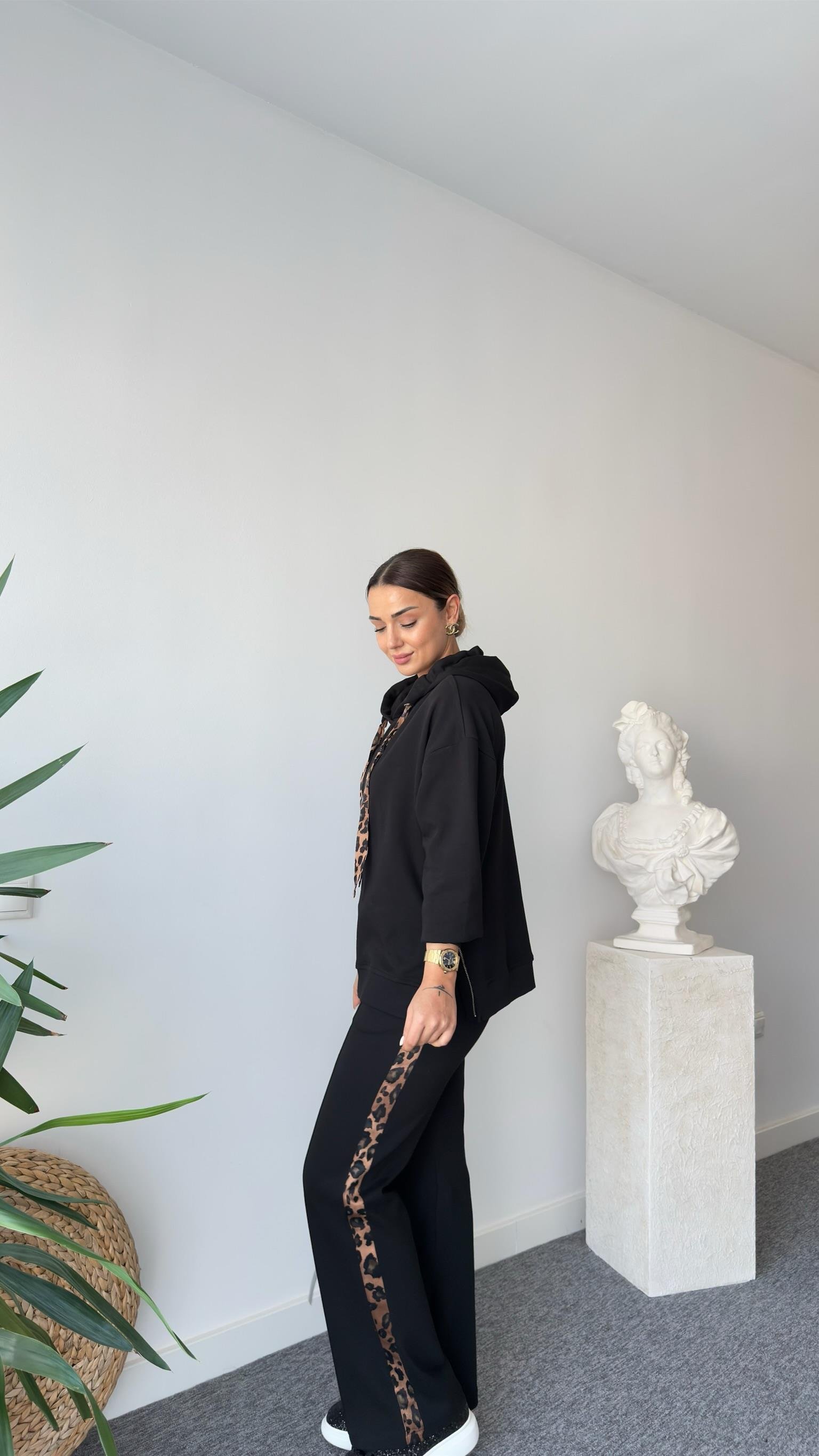 Ntwork Model Leopar Detaylı Yanlar Fermuarlı Takım