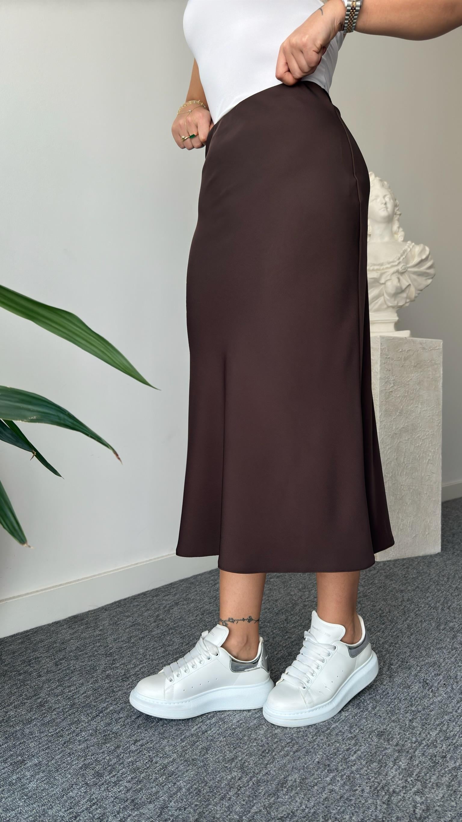 Kahve Lesi Zra Model Saten Etek