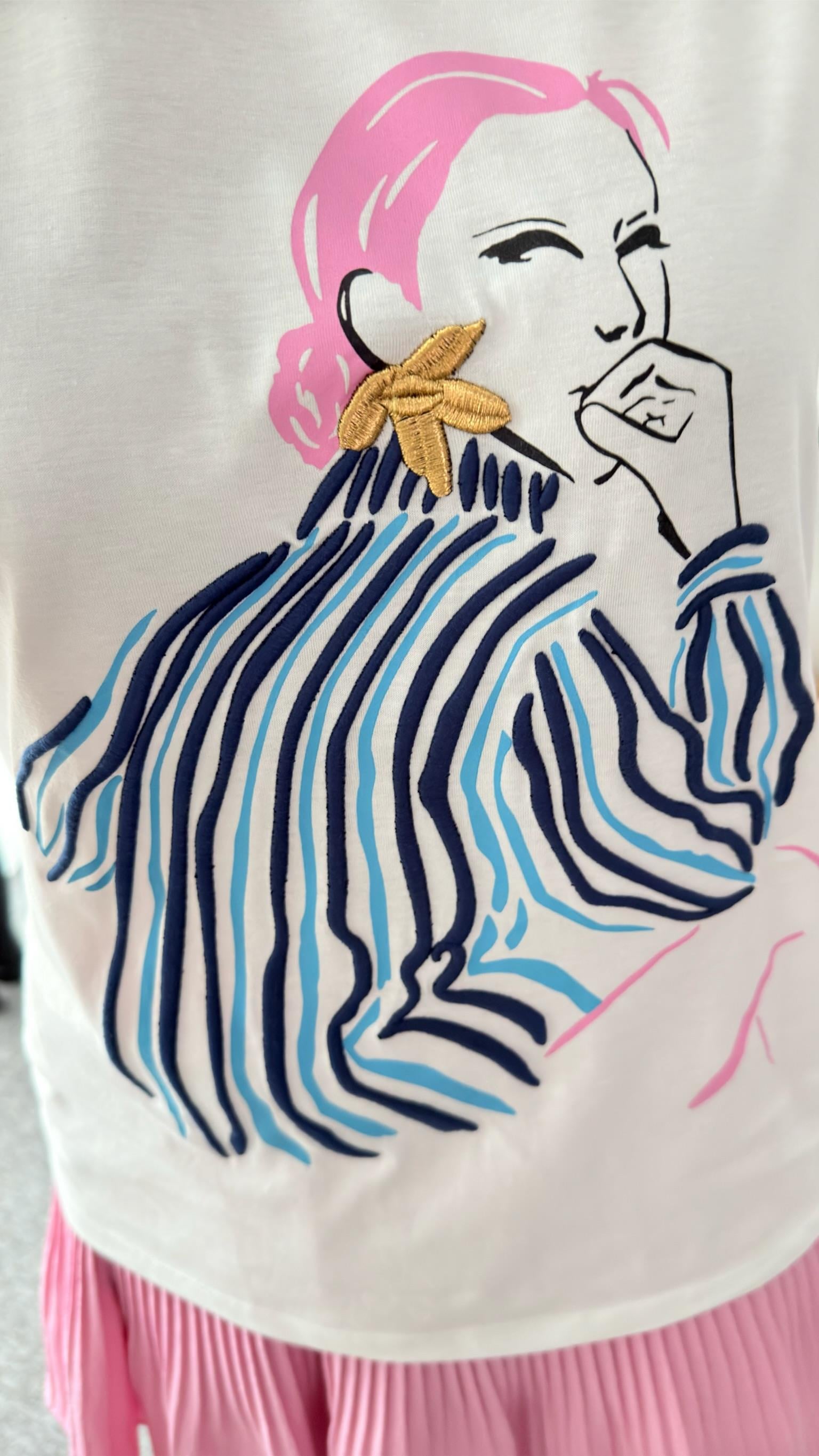 Avol Kız Baskı Beyaz Tshirt