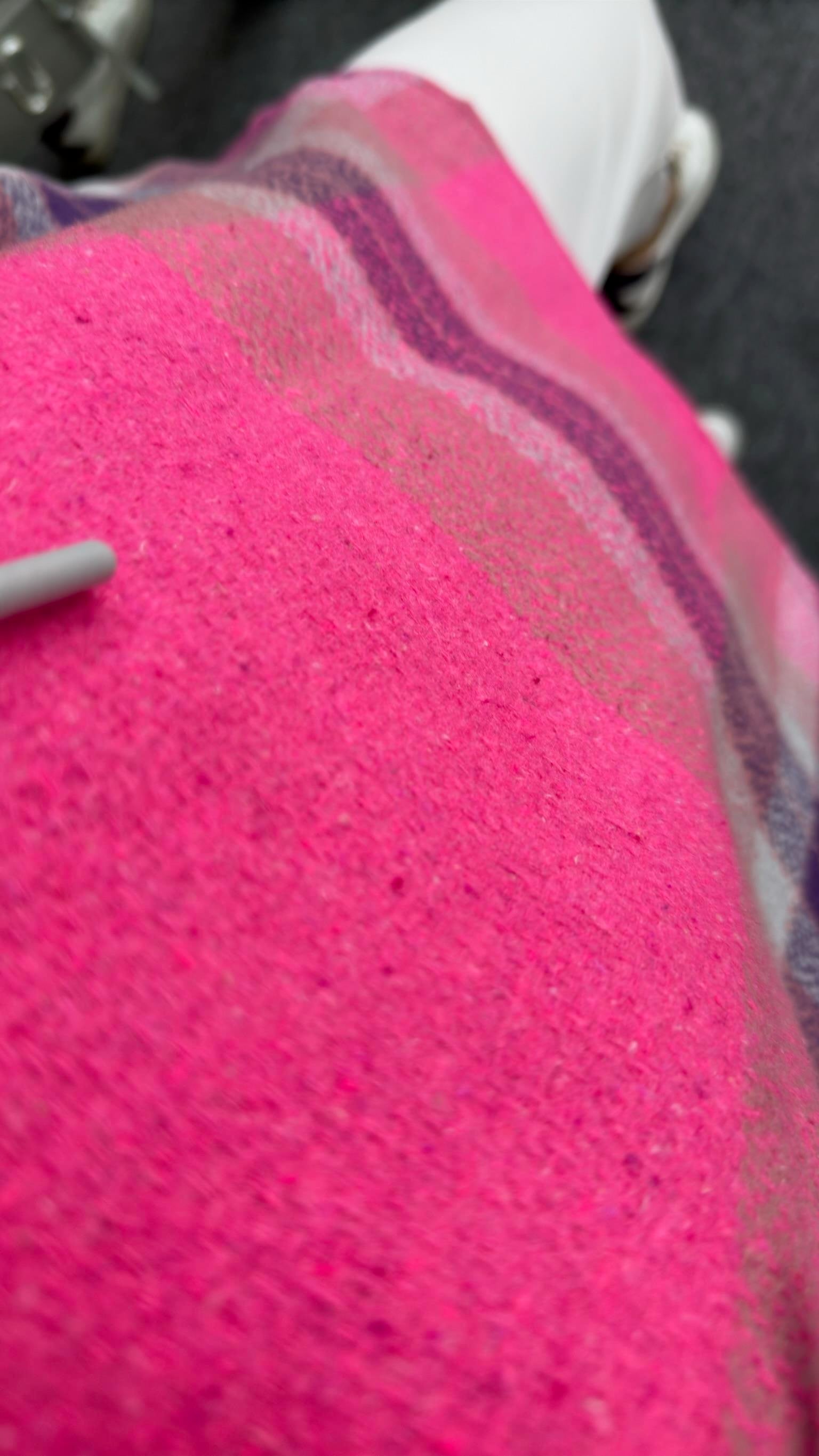 Pembe Ekose Geçişli Kapüşonlu Sweat