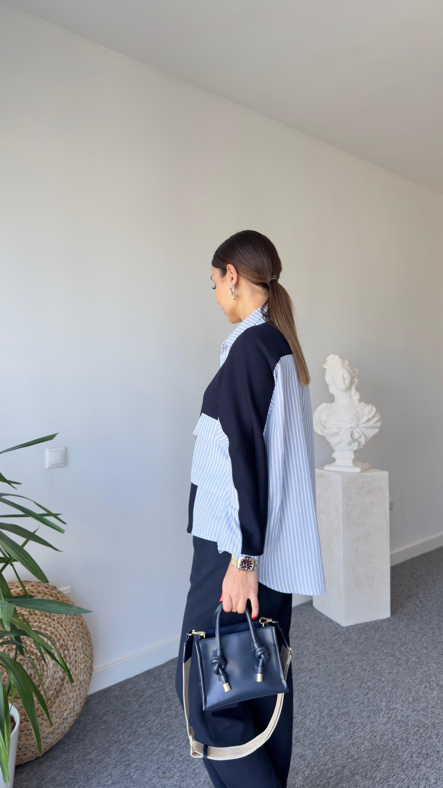 Glou Poplin Detay Sırt Düğmeli Modal Sweat