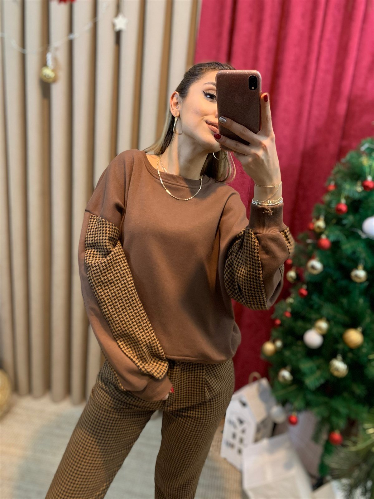 Kazayağı Desenli Tasarım Sweatshirt