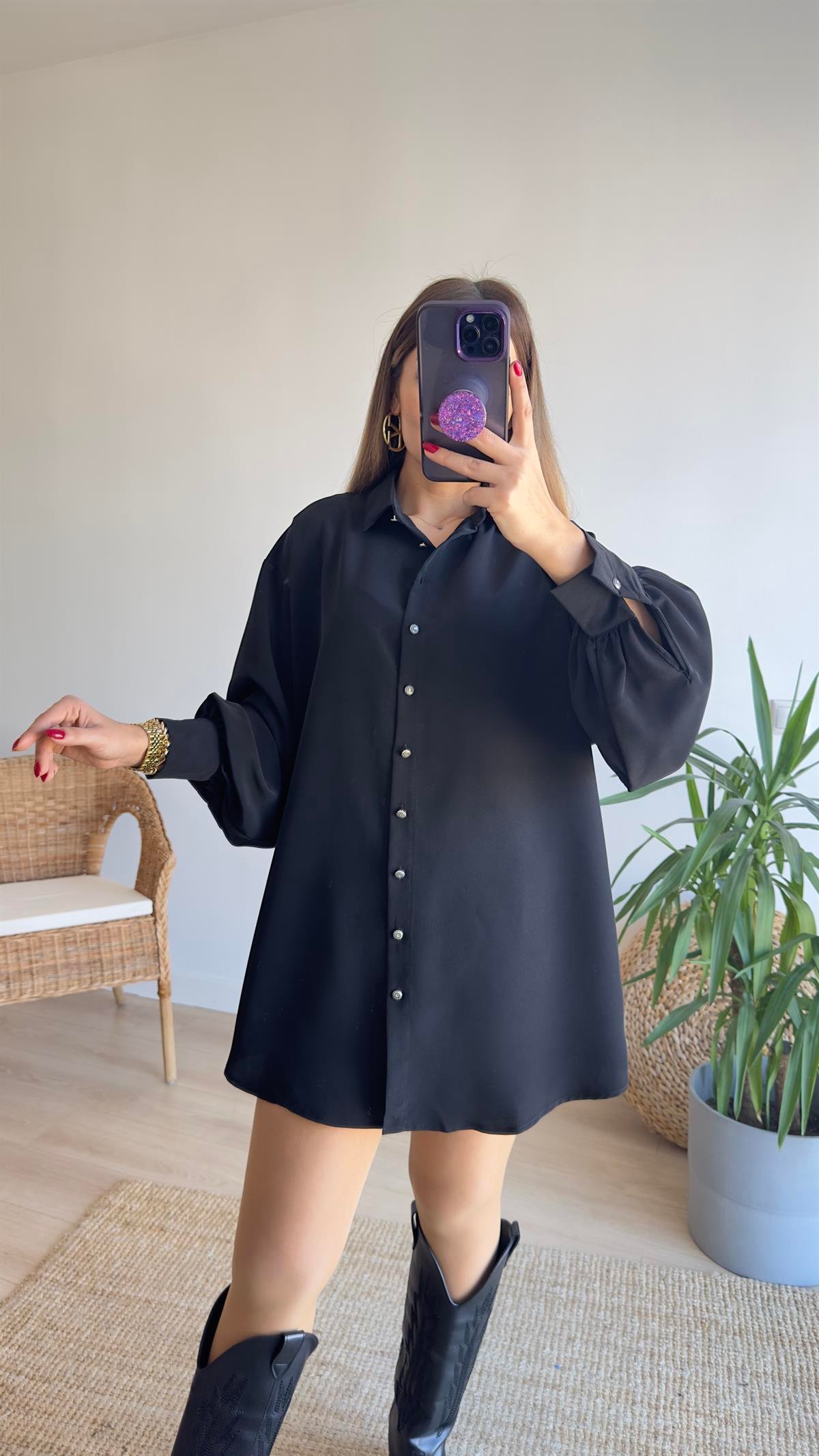 Balon Kol Tunik Elbise 