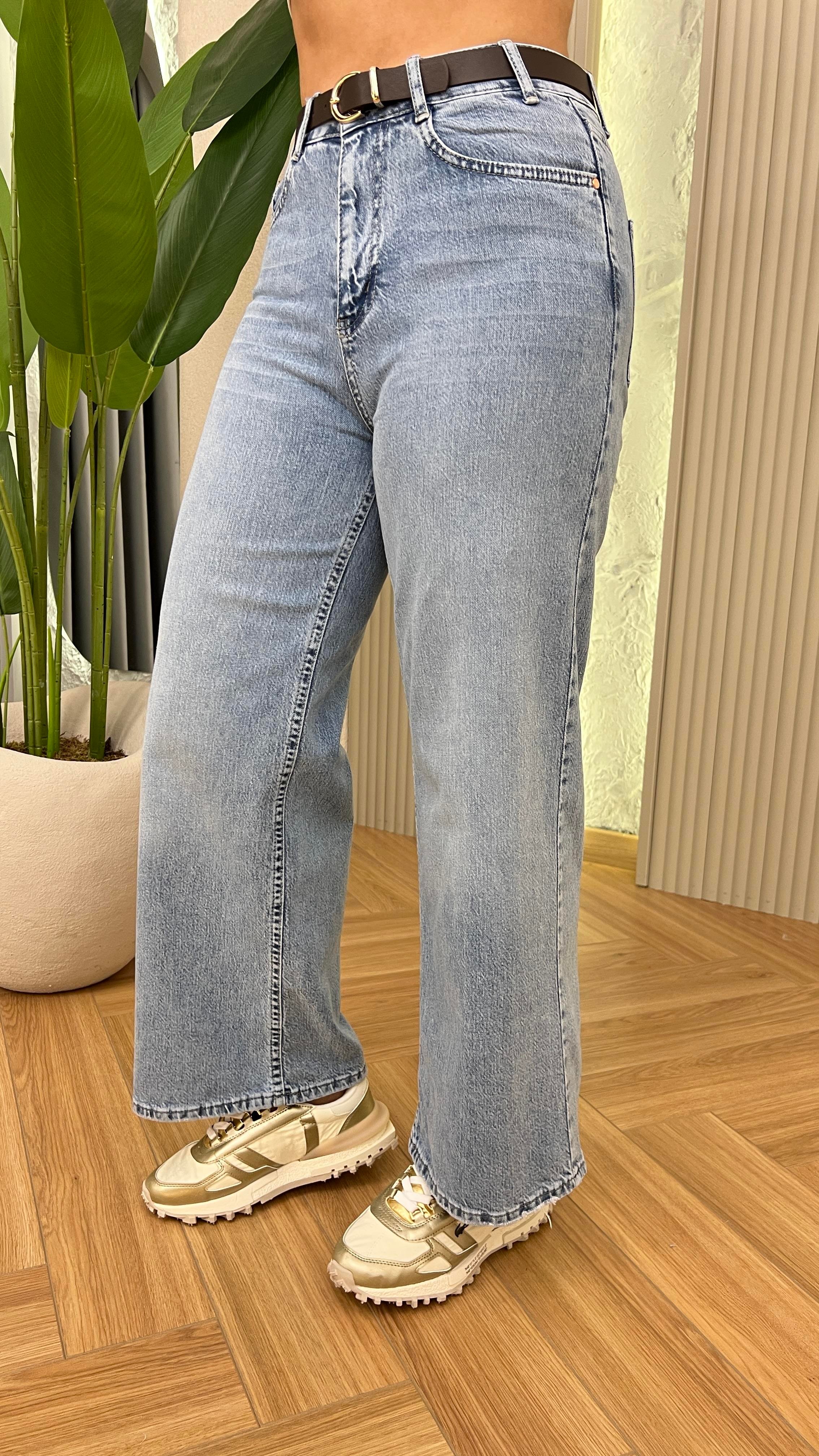 Mavi Gina Kemer Detaylı Wide Leg Jean