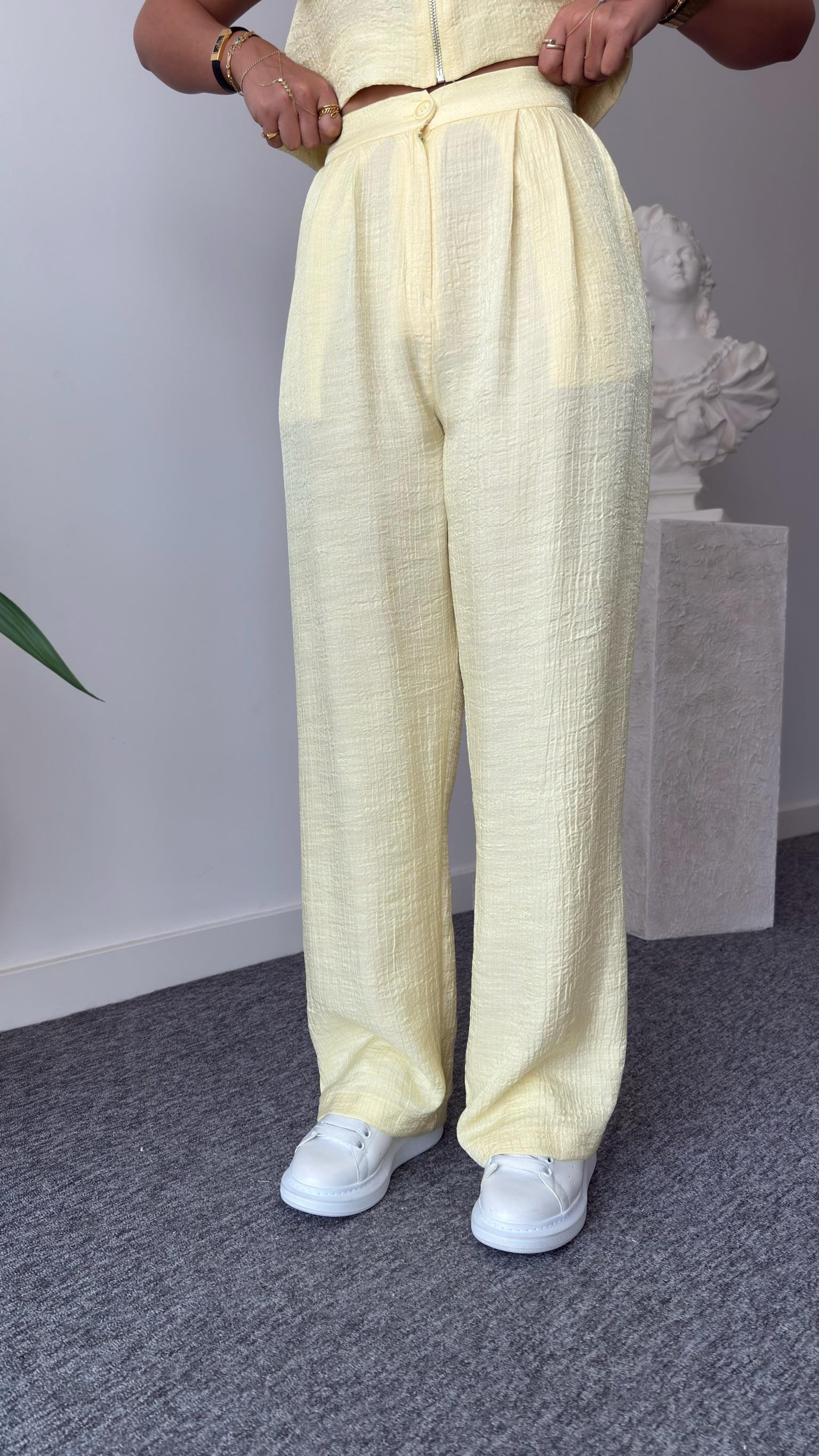 Sarı Gjen Fermuarlı İkili Takım