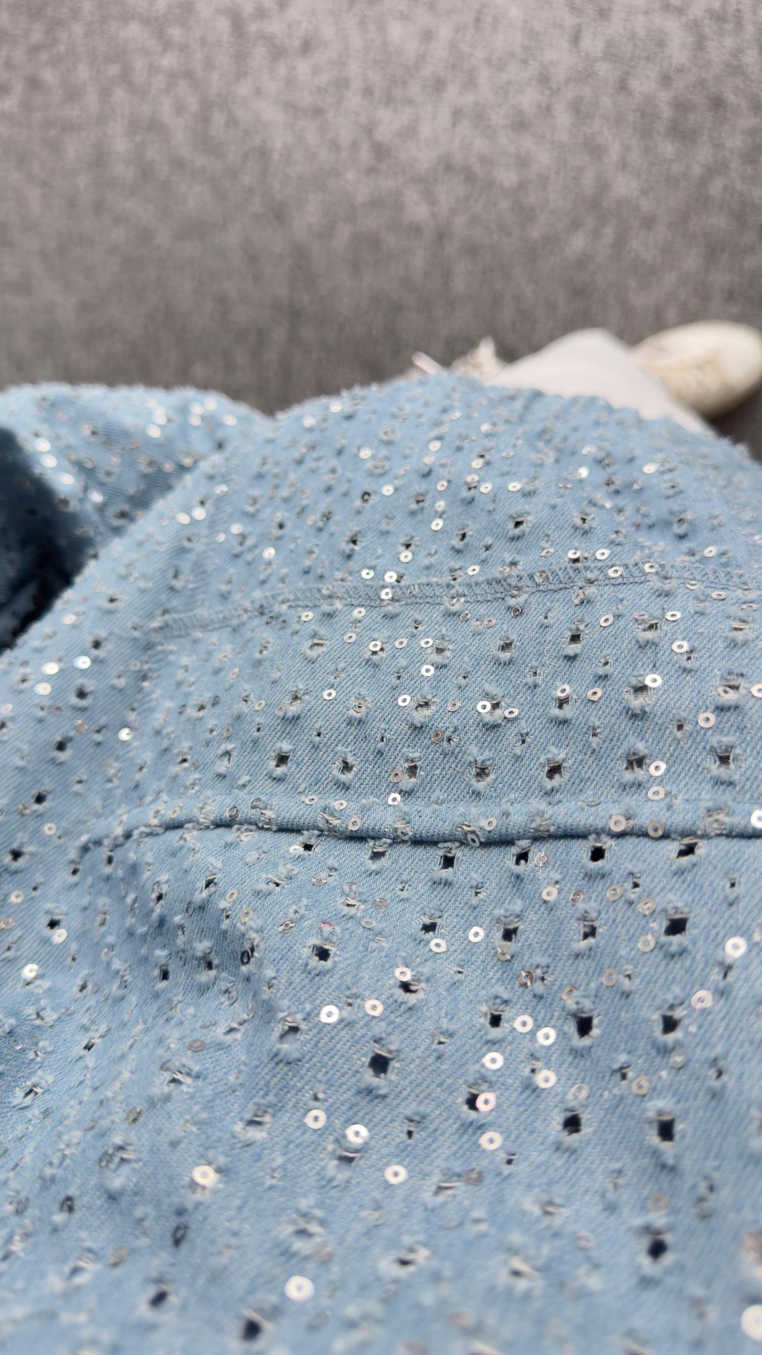 Pul Detaylı Astarlı Mevsimlik Denim Mont