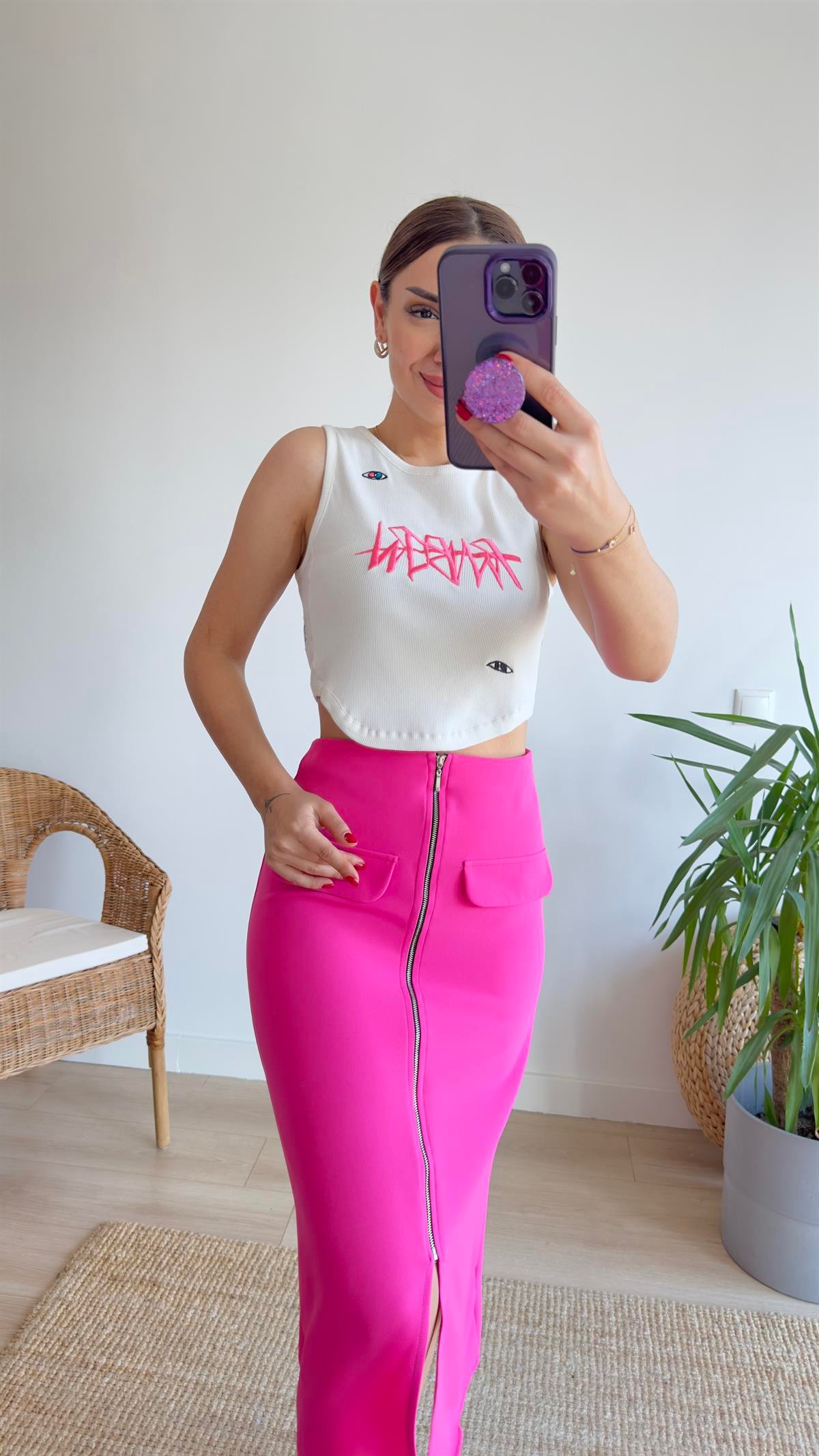 Marka Model Etiket Detaylı Beyaz Atlet
