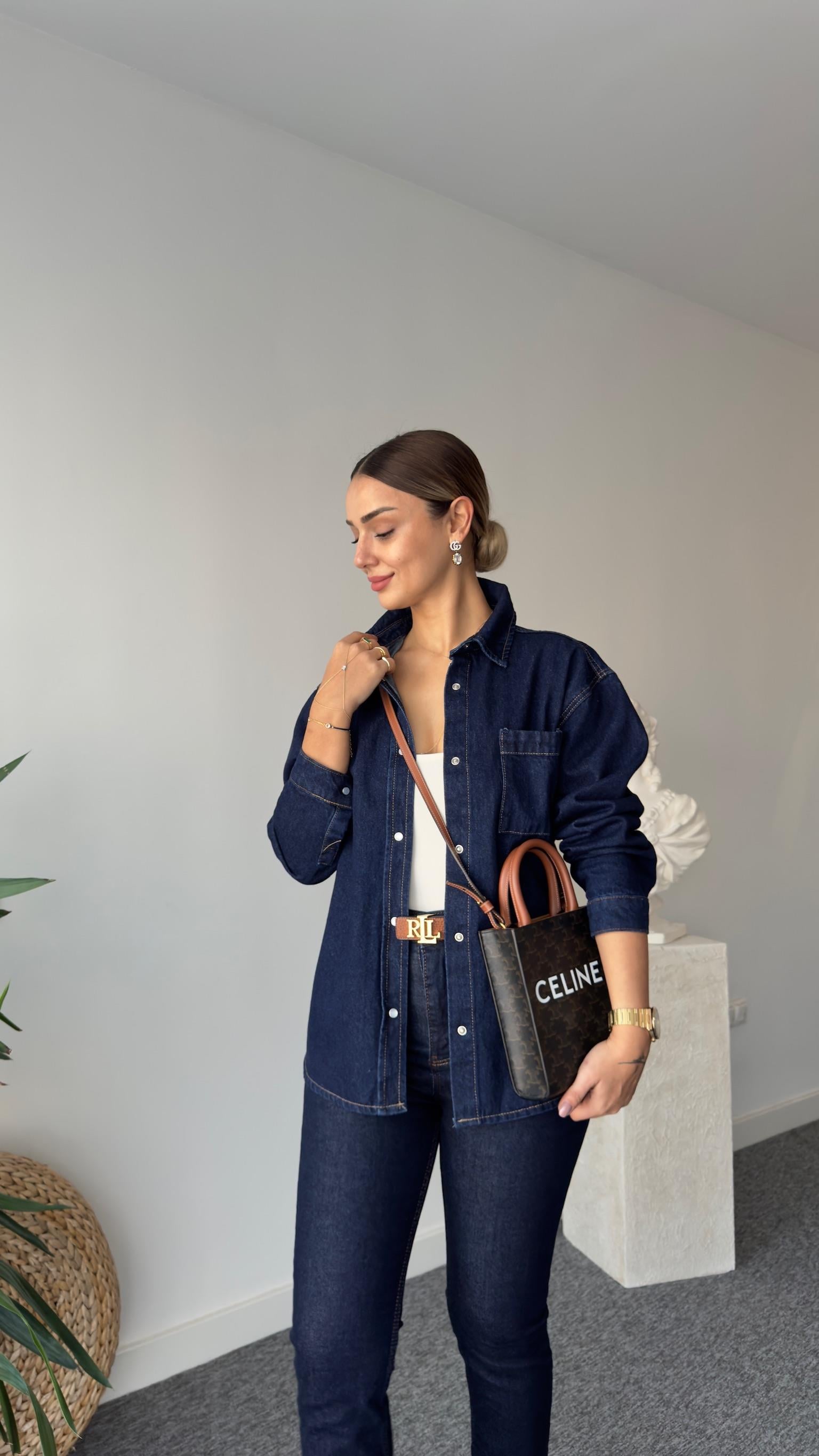 Maryon Cep Detaylı Laci Gömlek Ceket