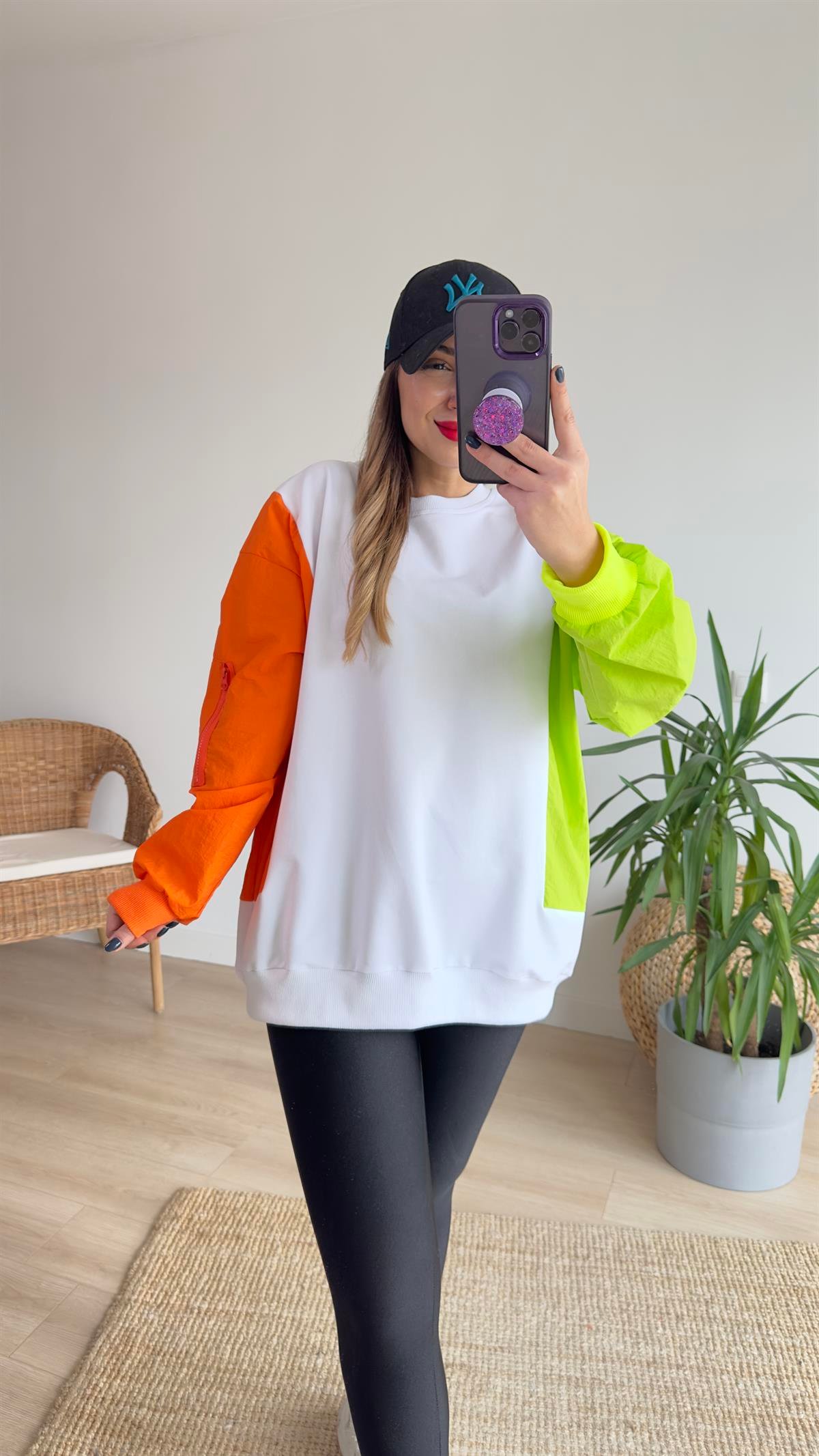 Marka Model Yeşil Paraşüt Garni Sweat
