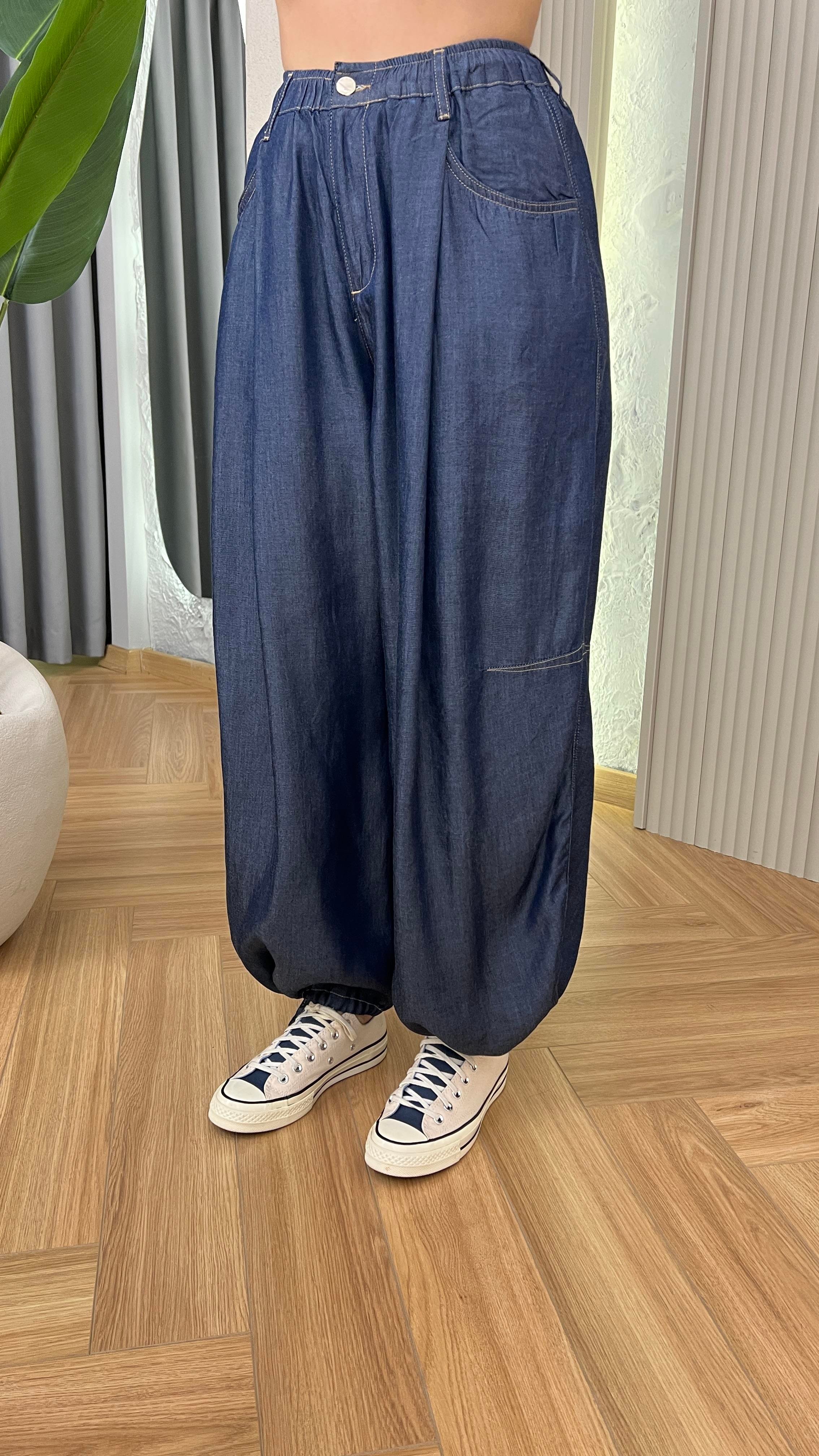 Riva Bileği Bağcıklı Premium Tensel Pantolon