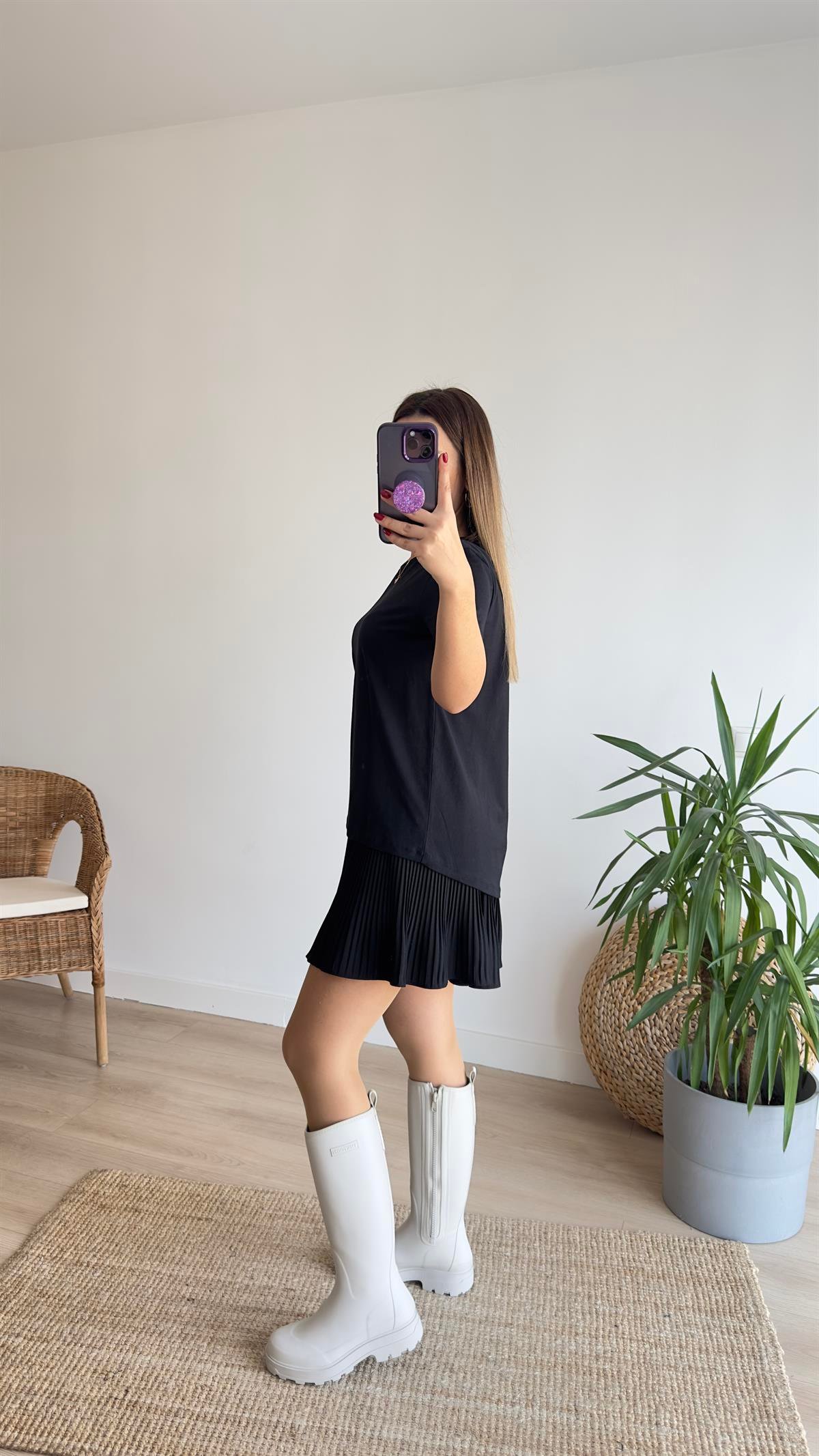 Bisiklet Yaka Basic Tshirt Siyah