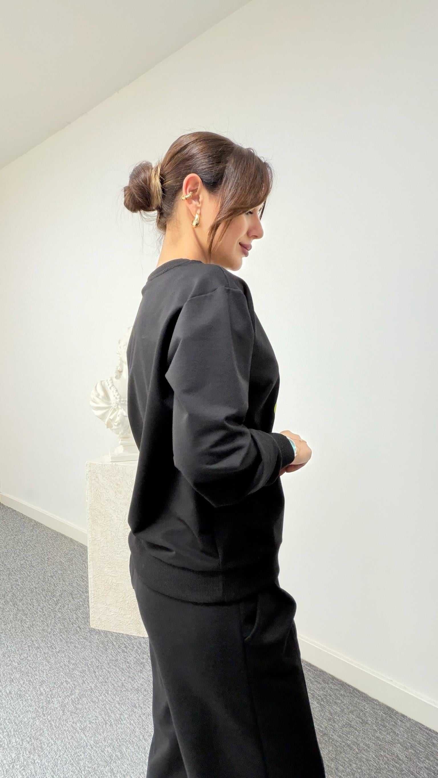 Yeşil Ayıcık Baskı Sweatshirt