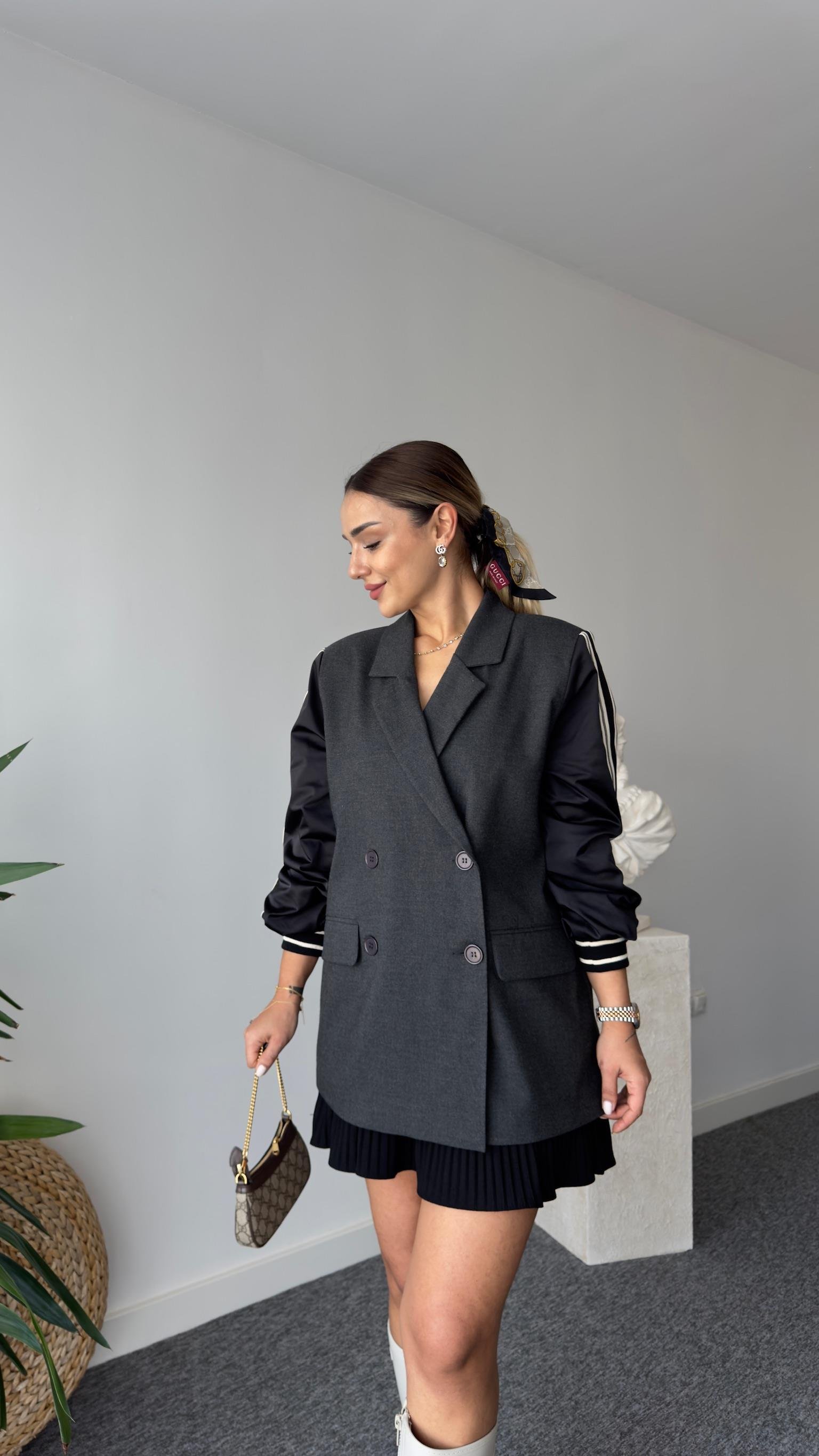 Stachy Paraşüt Garnil Sırt Yazılı Blazer Ceket