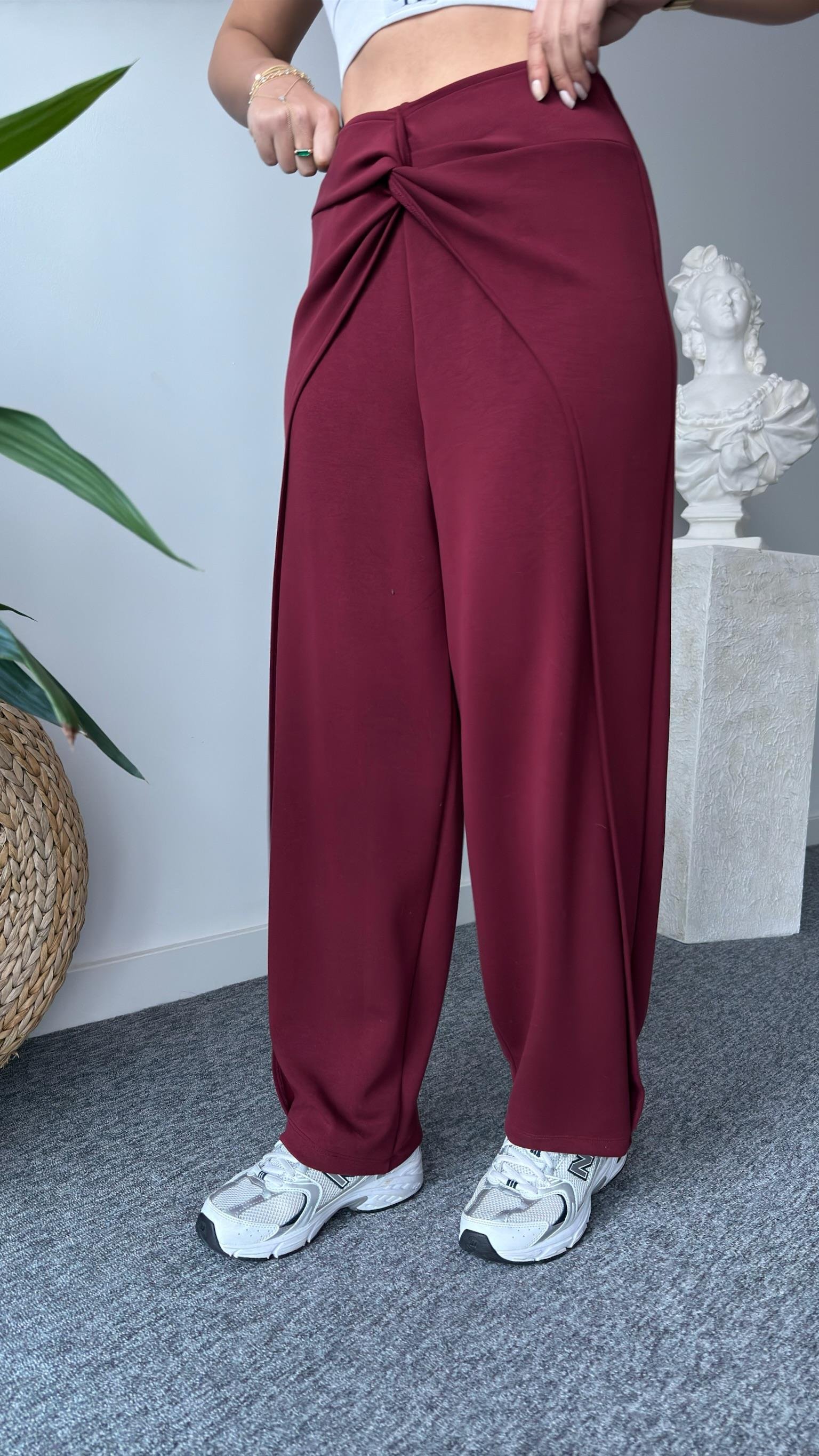 Bordo Bella Tok Doku Modal Oys Pantolon