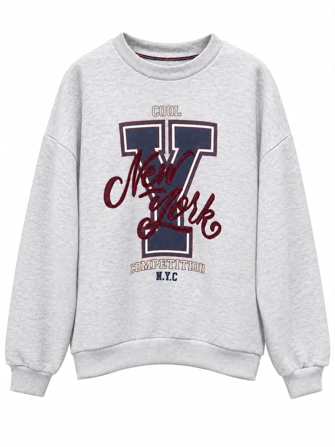 Lesar Nakış Yazılı Gri Sweatshirt