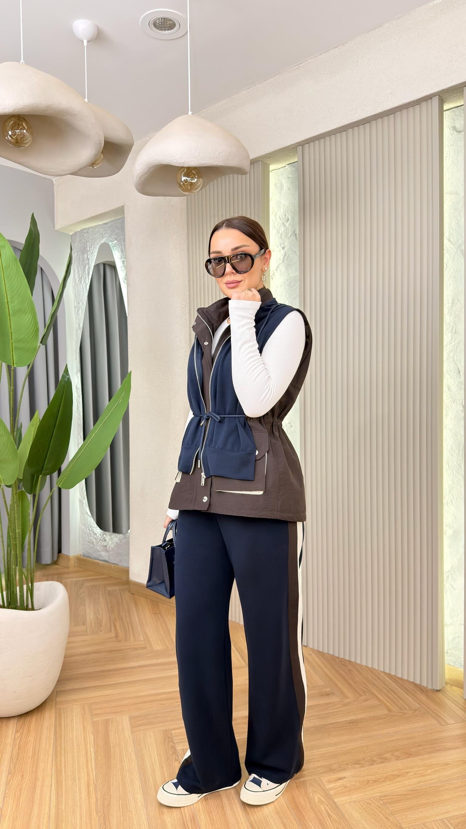 Lacivert Joana Tws Model Yelekli Takım