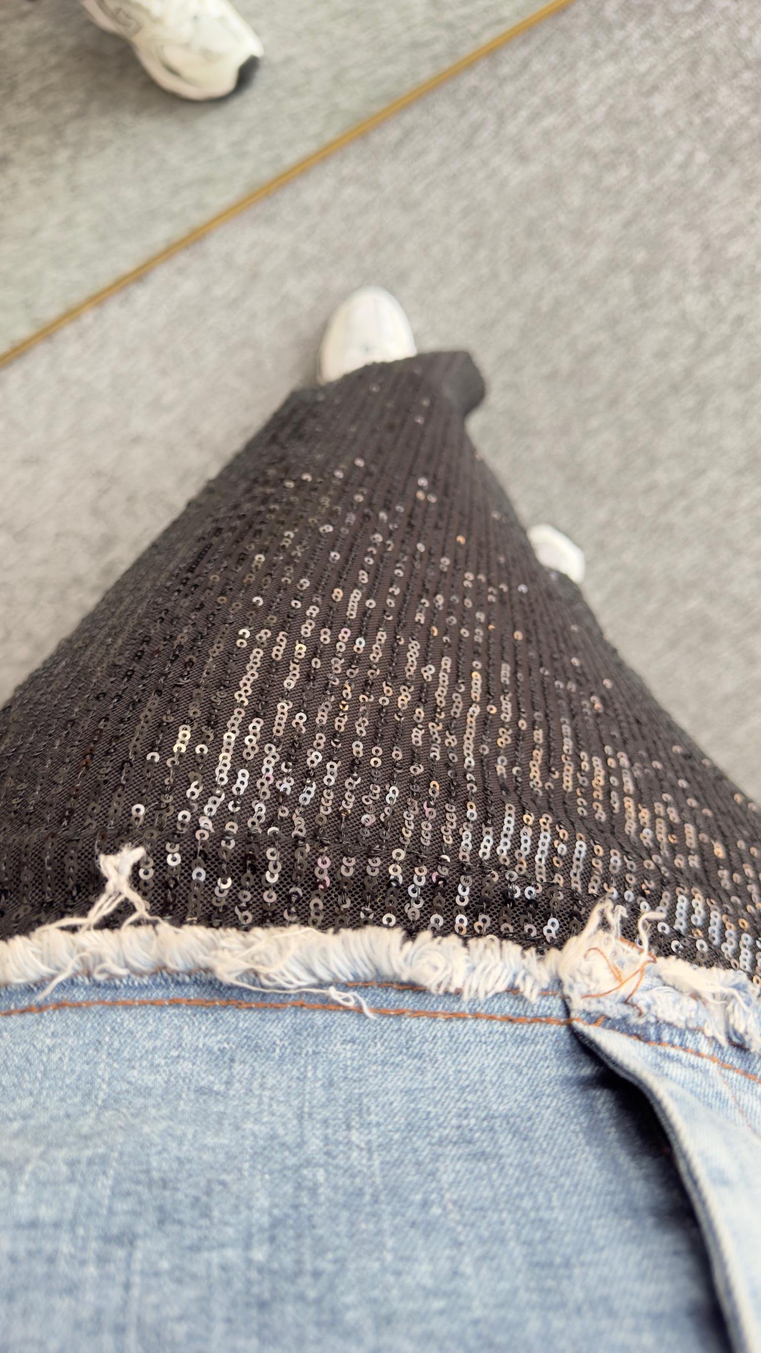 Kot Garnili Payetli Uzun Etek