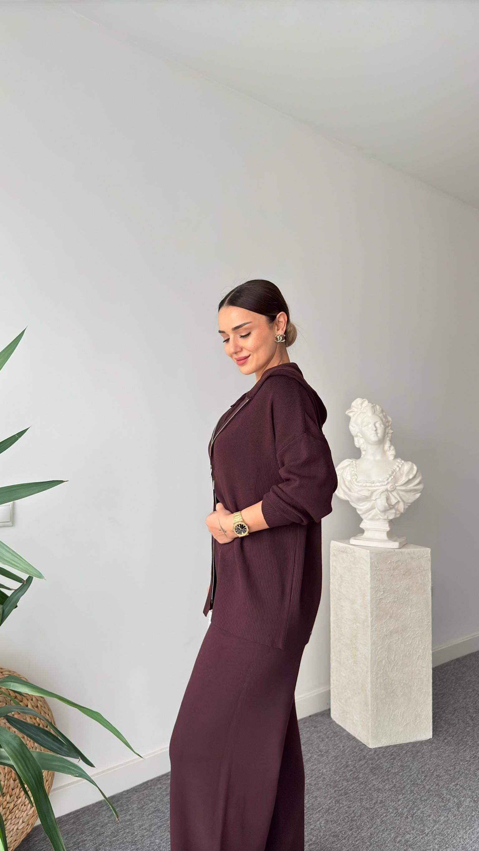Bordo Çift Fermuarlı Oys Model Takım
