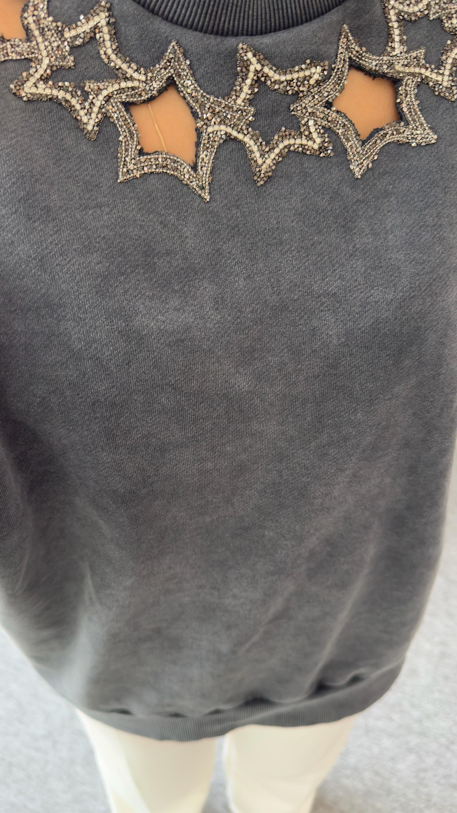 Vitale Yaka Yıldız Detaylı Sweatshirt