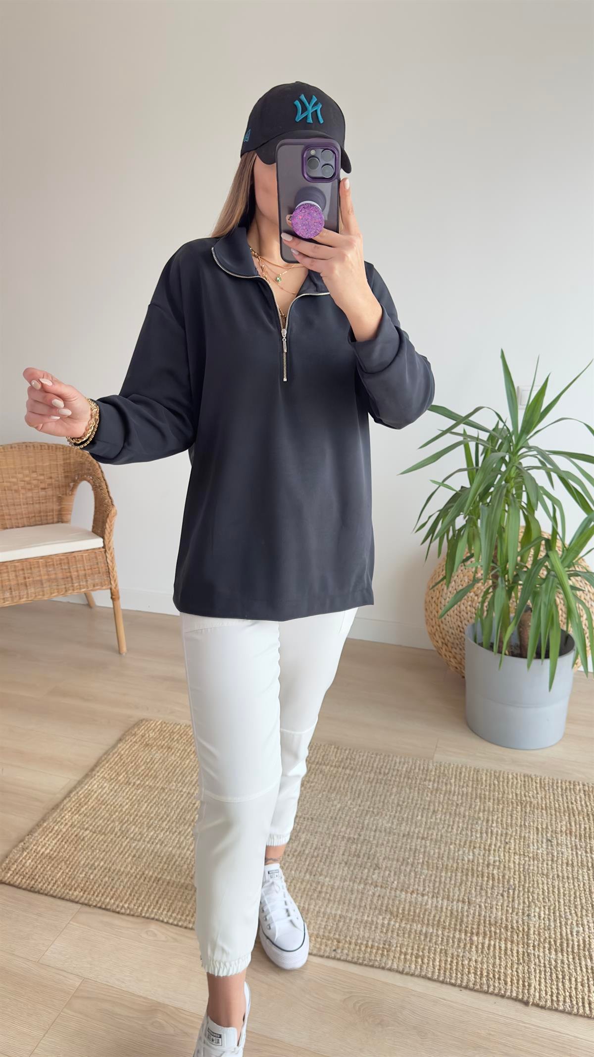 Yarım Fermuar Modal Sweat