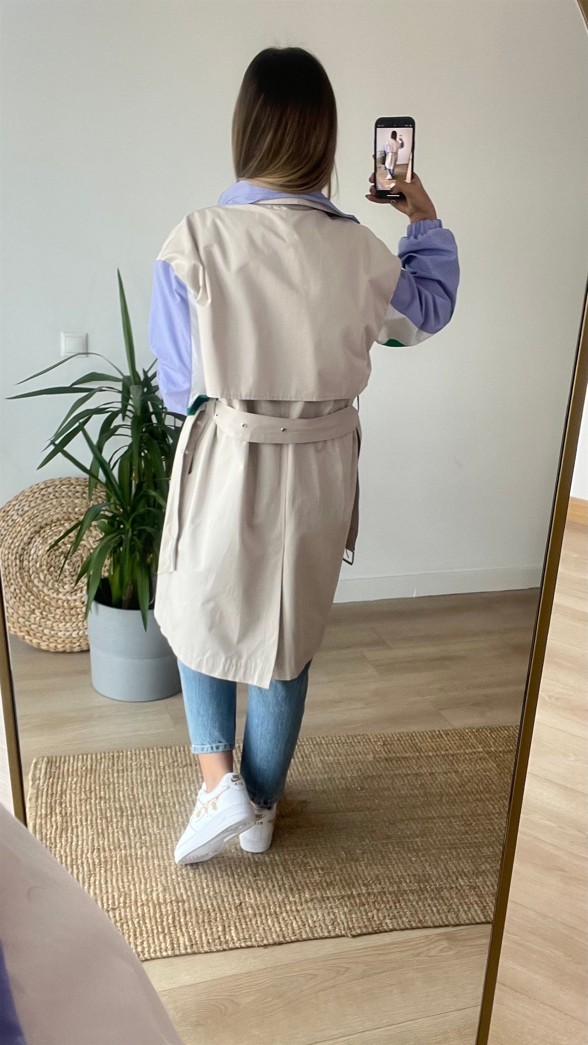 Garnili Krem Tasarım Trenchcoat