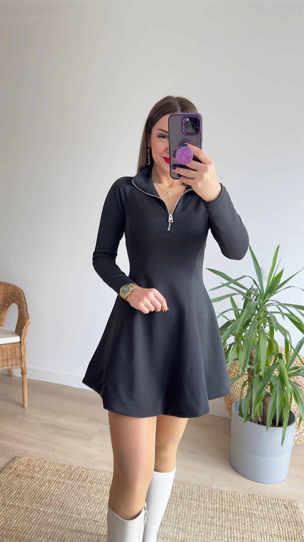 Marka Model Scuba Detay Elbise 